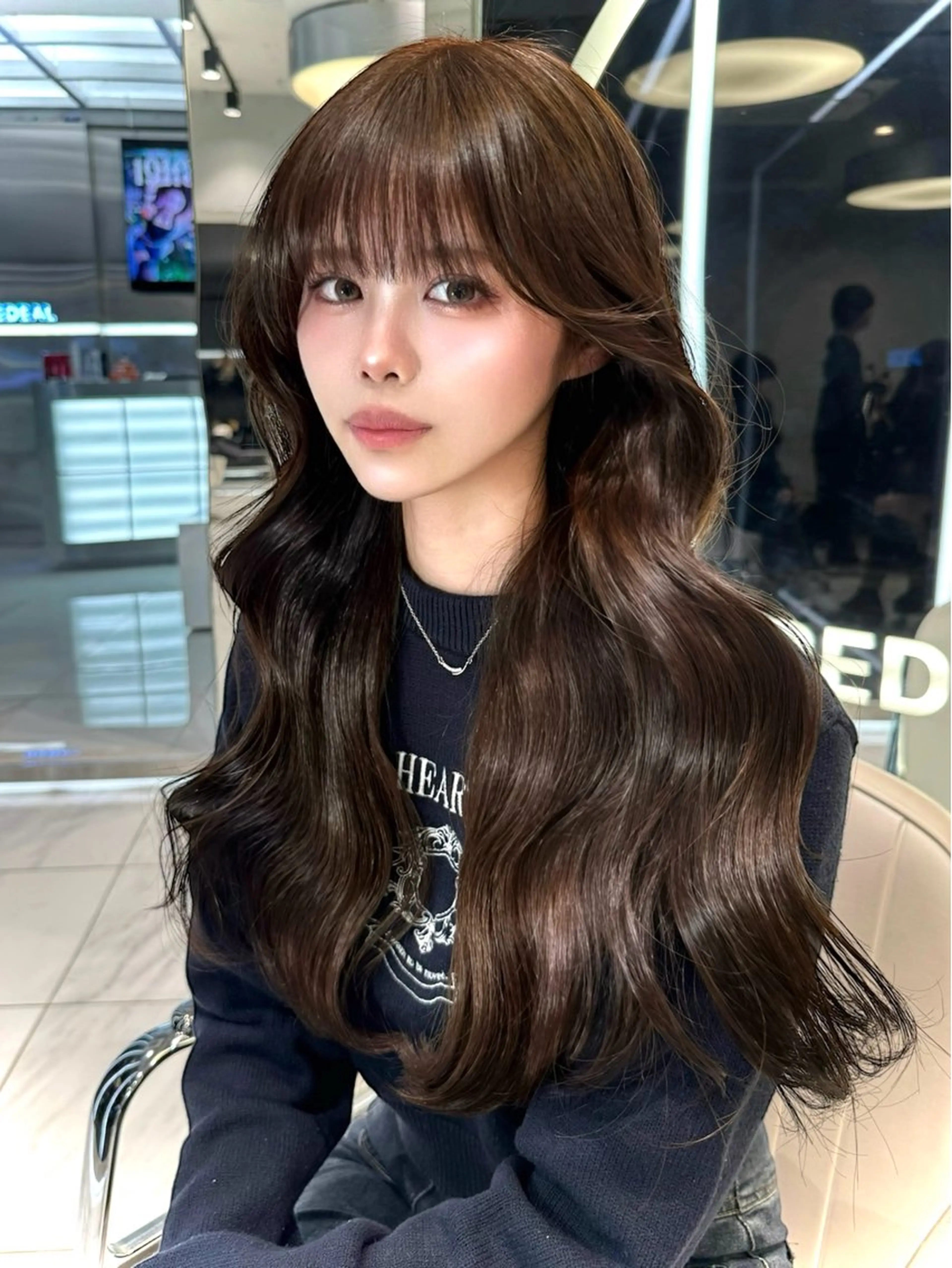 ロング カラー ヘアカラー トリートメント ヘアセット miuru/韓国ヘア /レイヤーカットのヘアスタイル