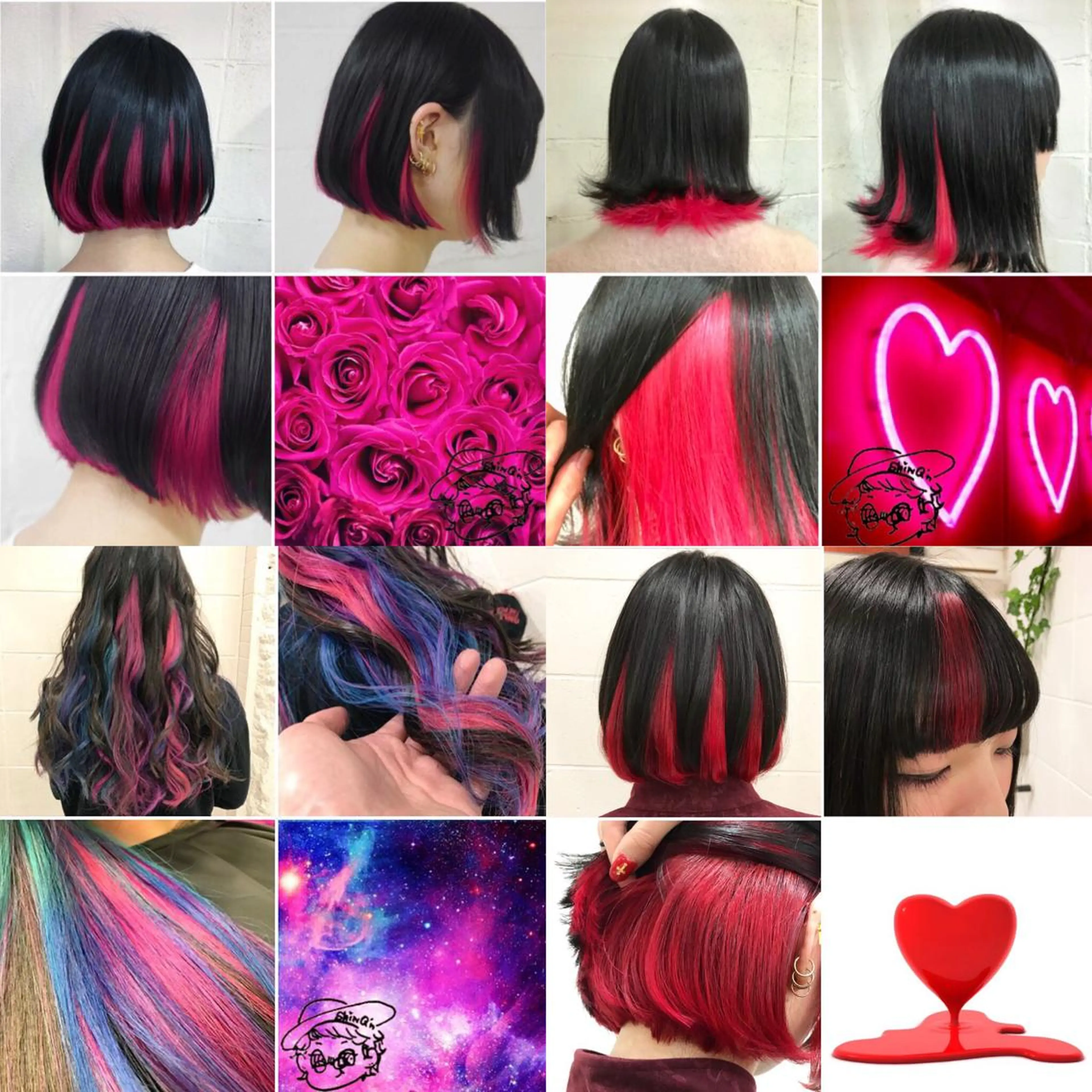 ショート カラー 🌈推し色派手髪 ハイトーンShinのヘアスタイル