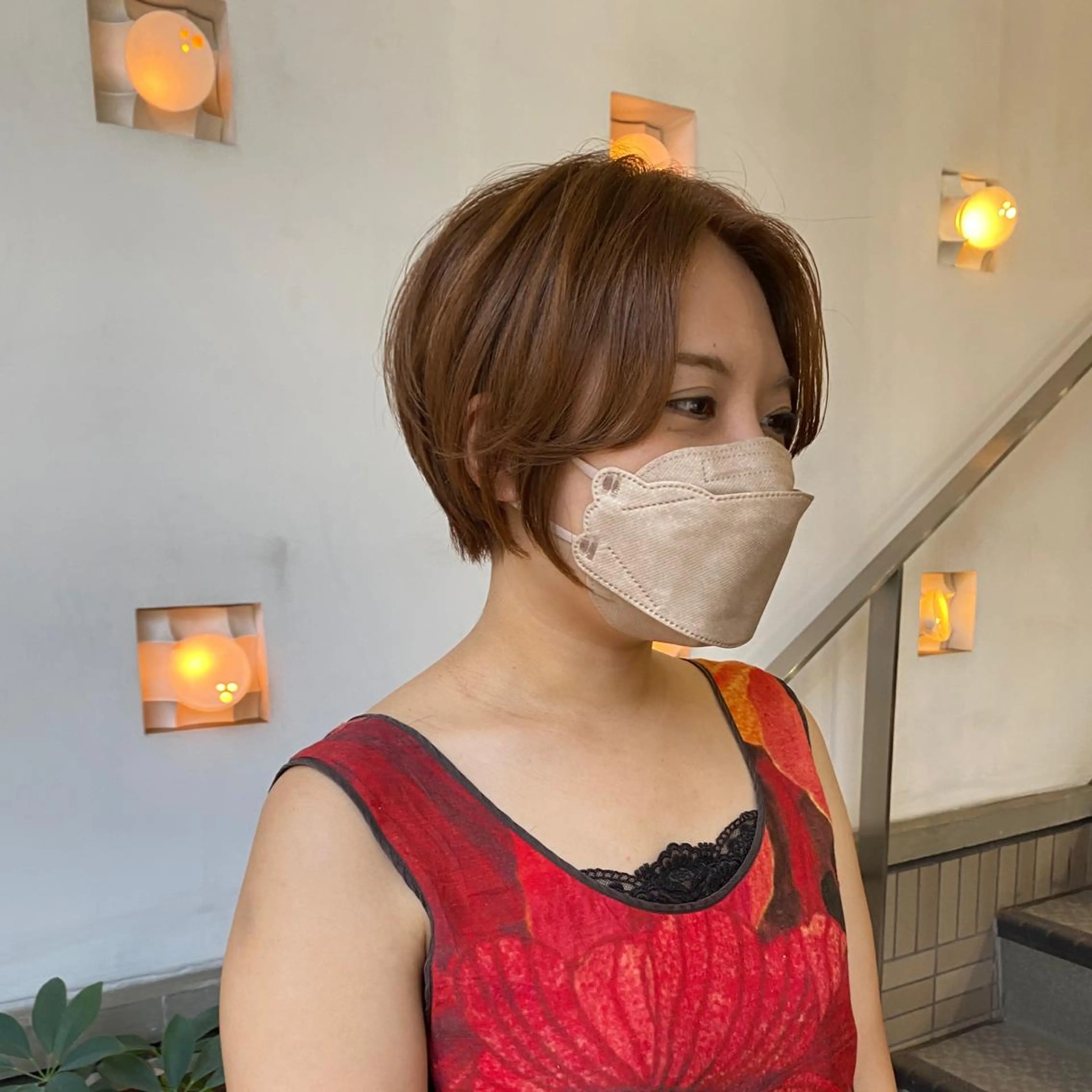 ショート カラー ヘアアレンジ ベージュカラー ブラウンカラー ショートヘア カット ヘアカラー トリートメント ヘッドスパ ナカジマ ボブ/レイヤーのヘアスタイル
