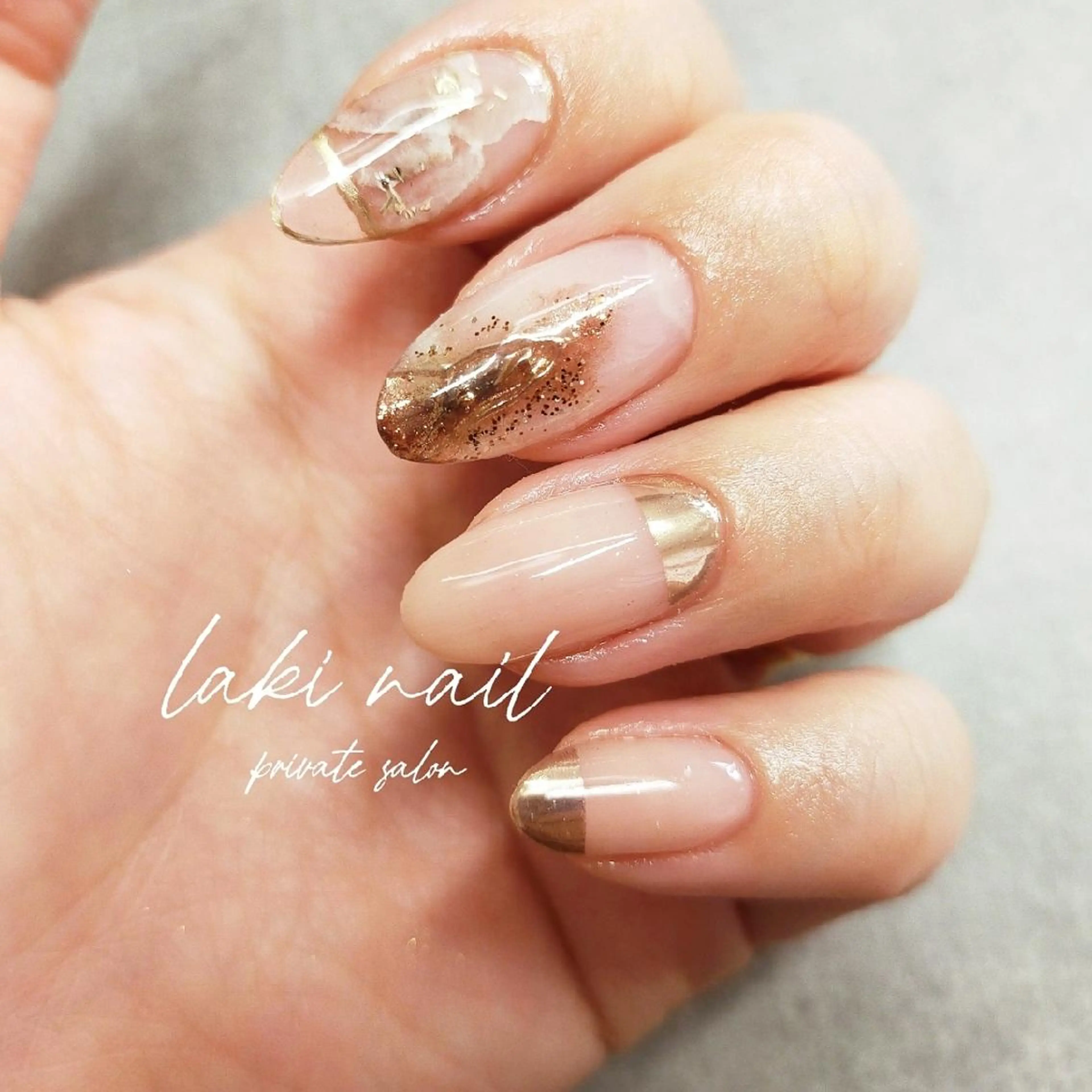 ネイル フレンチネイル ミラーネイル ニュアンスネイル ハンドネイル by lakiのネイルデザイン