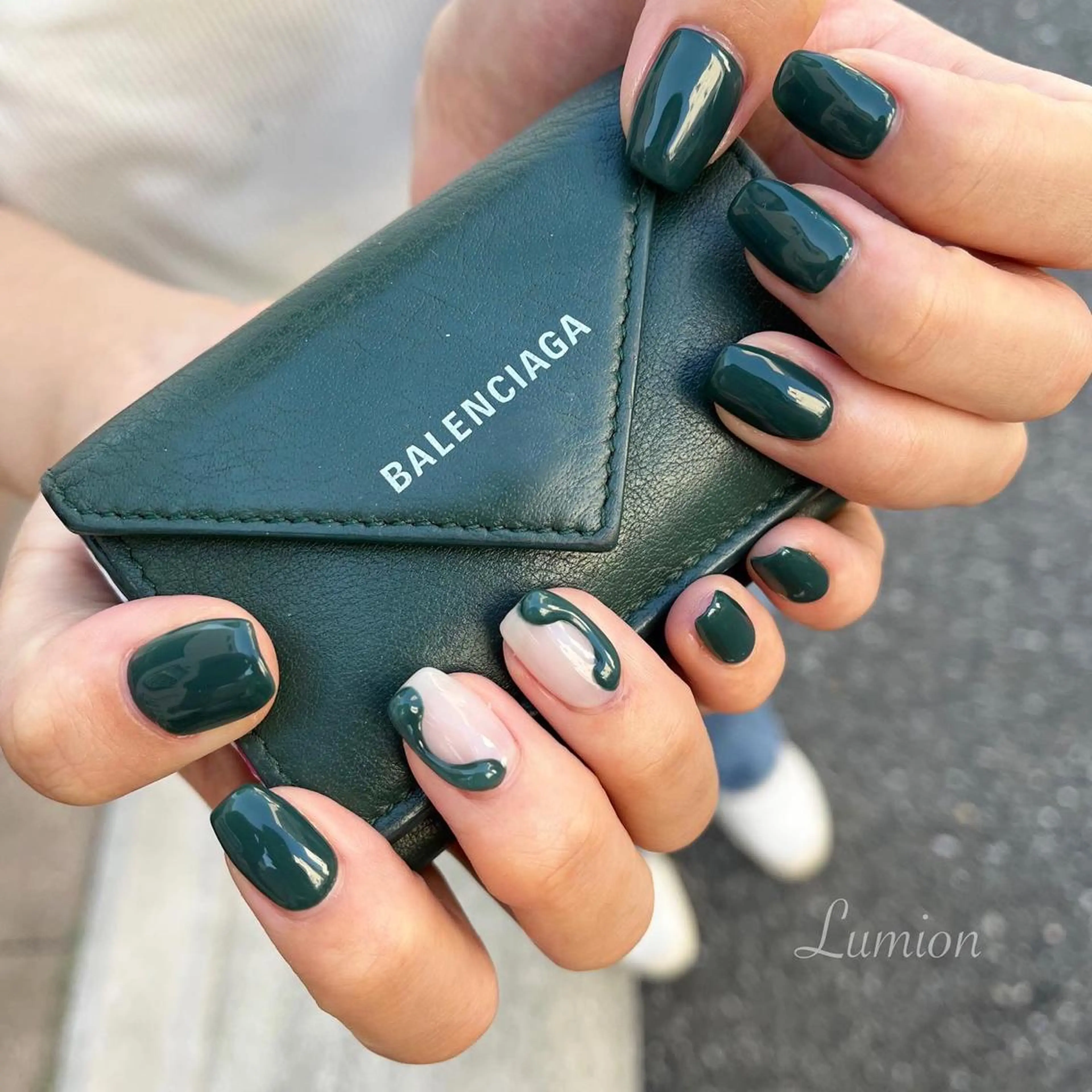 ネイル グリーン ハンドネイル nailroom Lumionのネイルデザイン