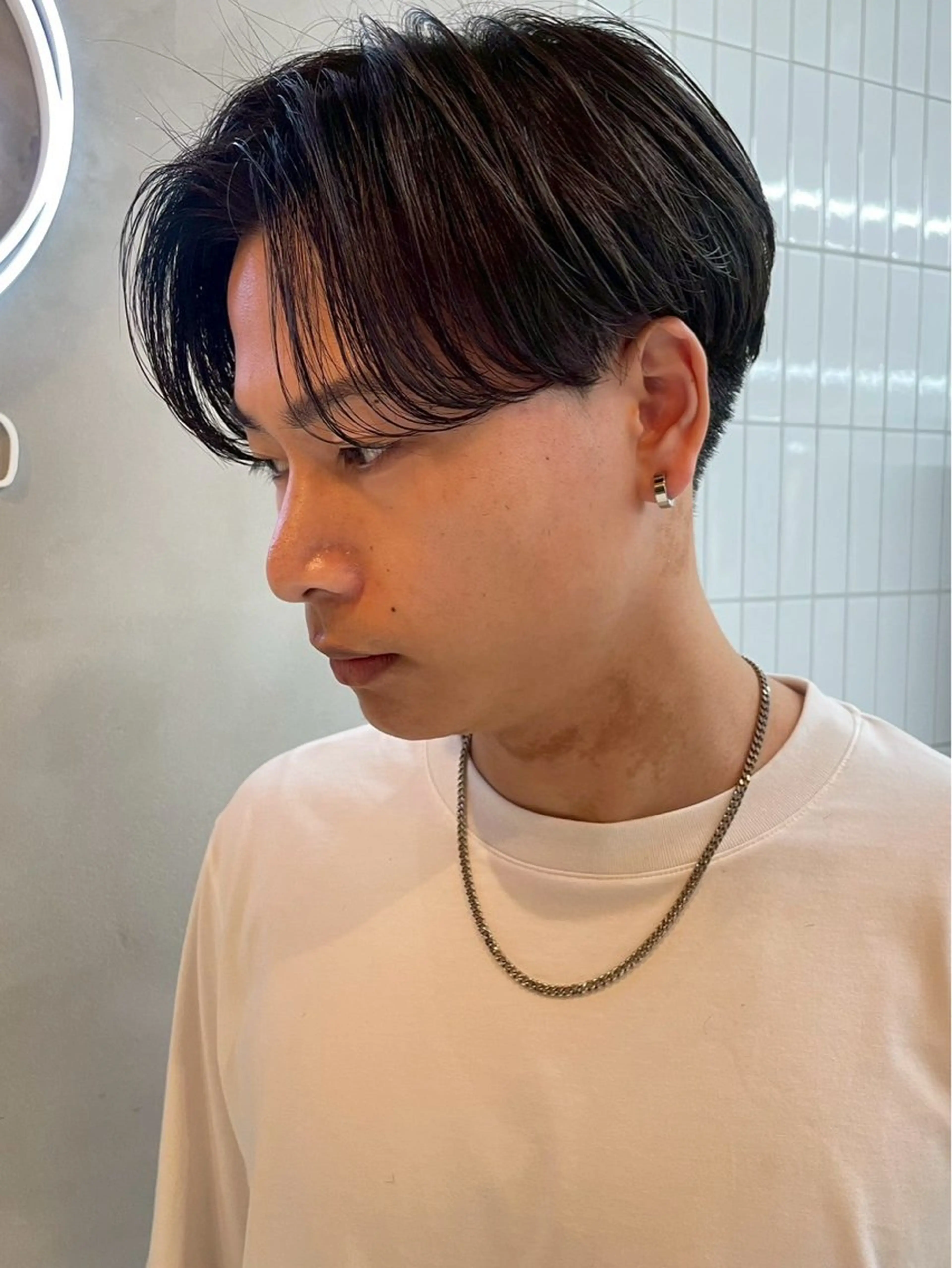 ショート メンズ センターパート メンズパーマ 縮毛矯正 原宿/スパイキー ショート/イノのヘアスタイル