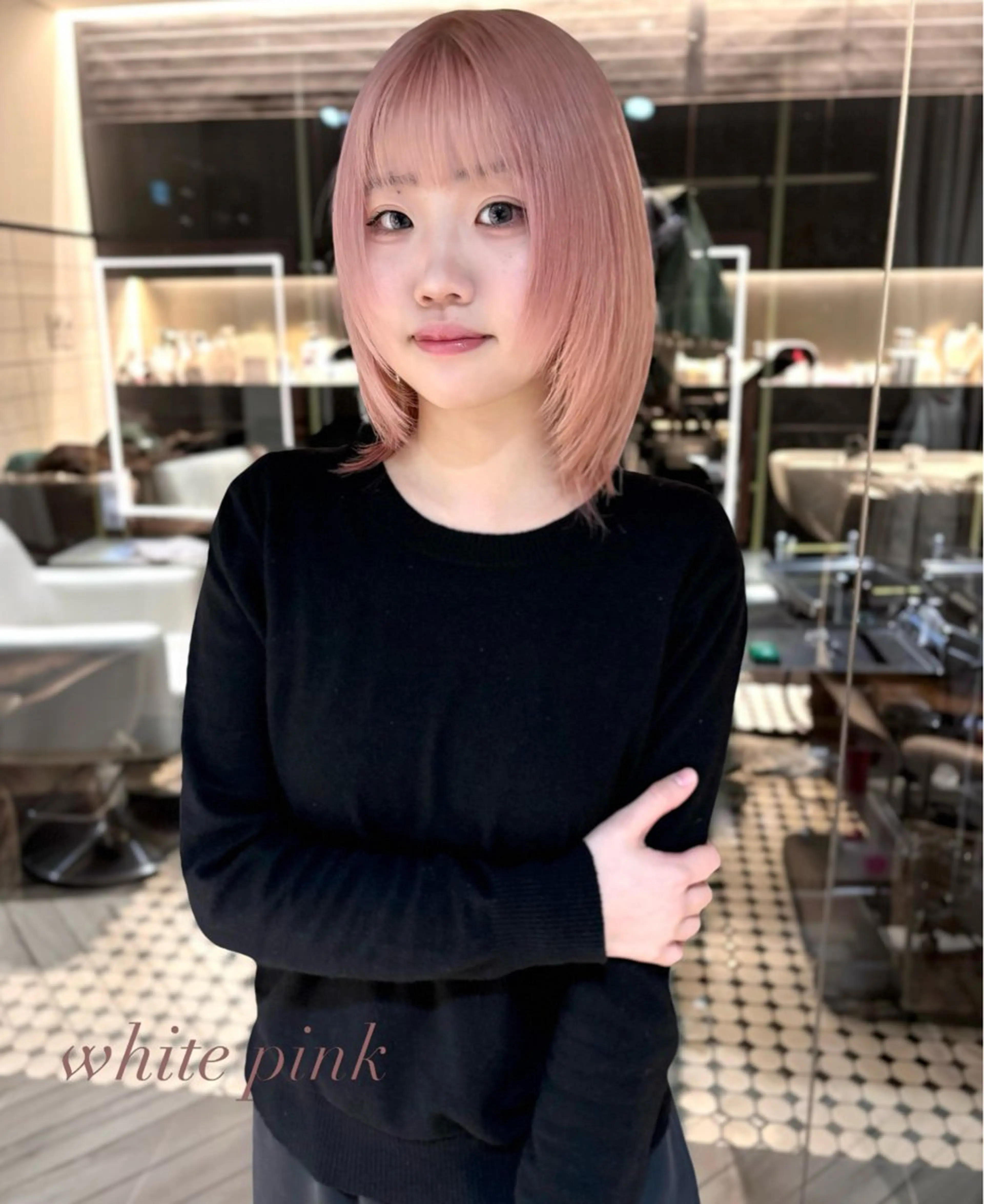 ミディアム カラー ヘアカラー トリートメント 山中 あるのヘアスタイル