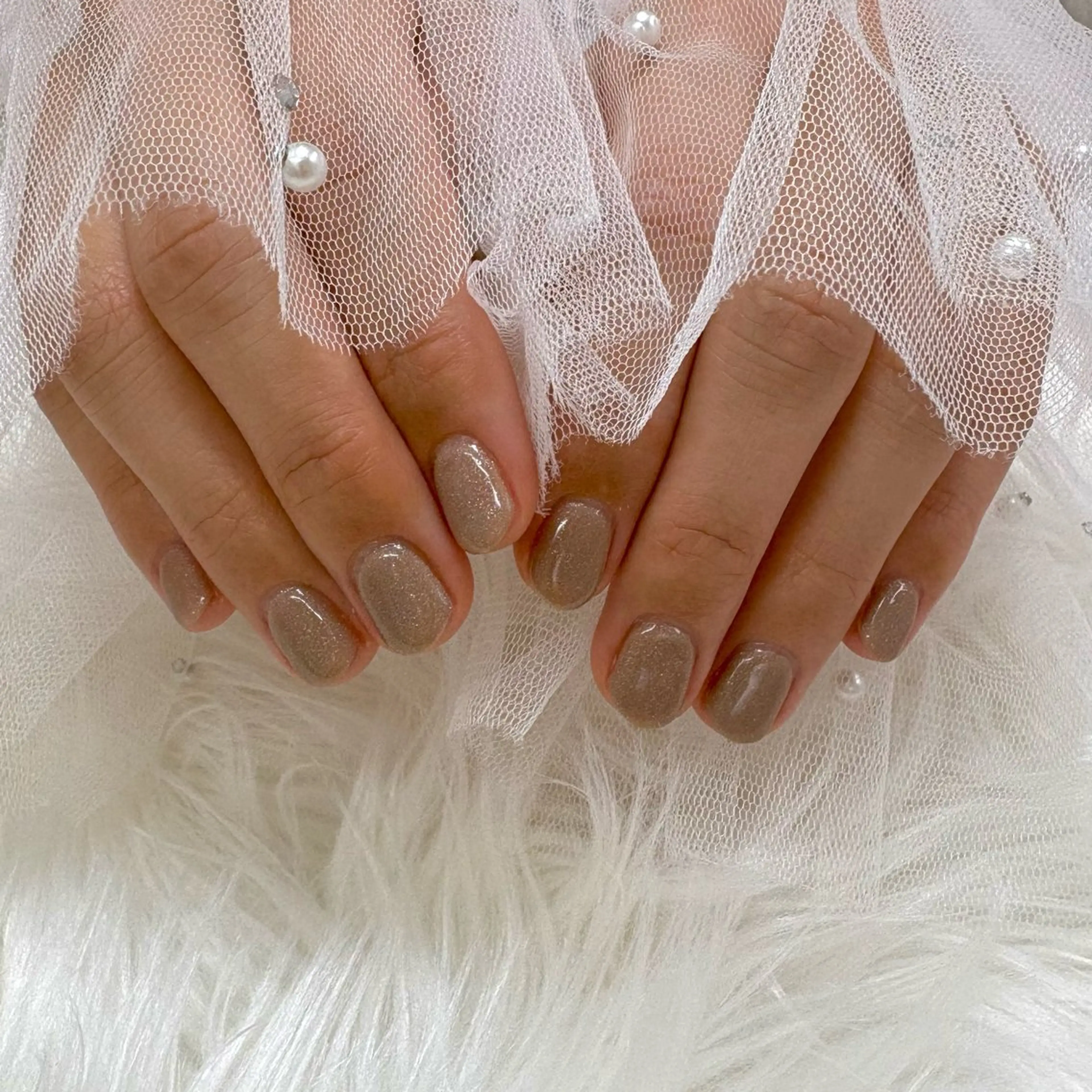 ネイル ブラウン ワンカラーネイル ハンドネイル SHINE nail salonのネイルデザイン