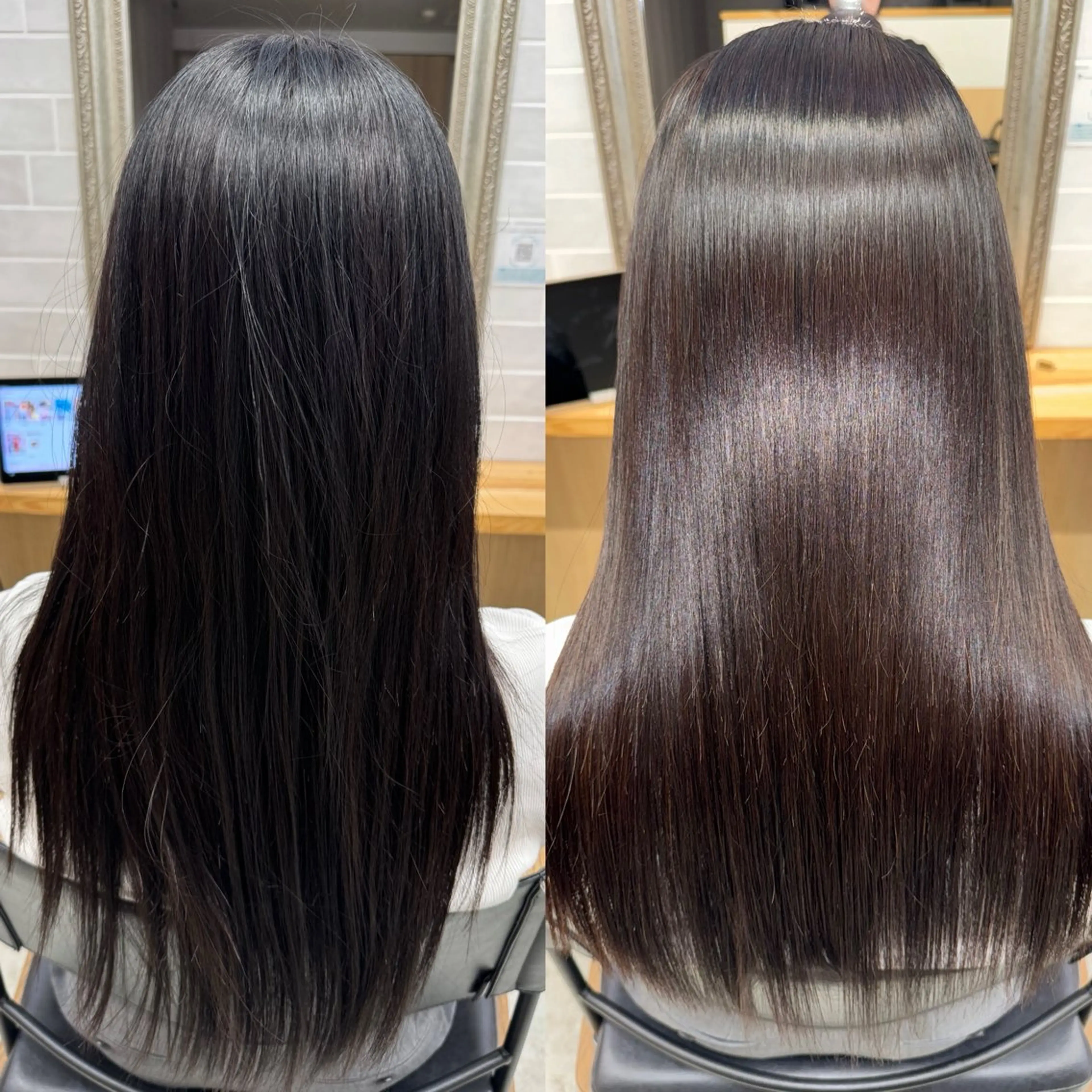 セミロング 髪質改善 縮毛矯正 縮毛矯正 トリートメント 縮毛矯正/艶カラー /髪質改善/せいぎのヘアスタイル
