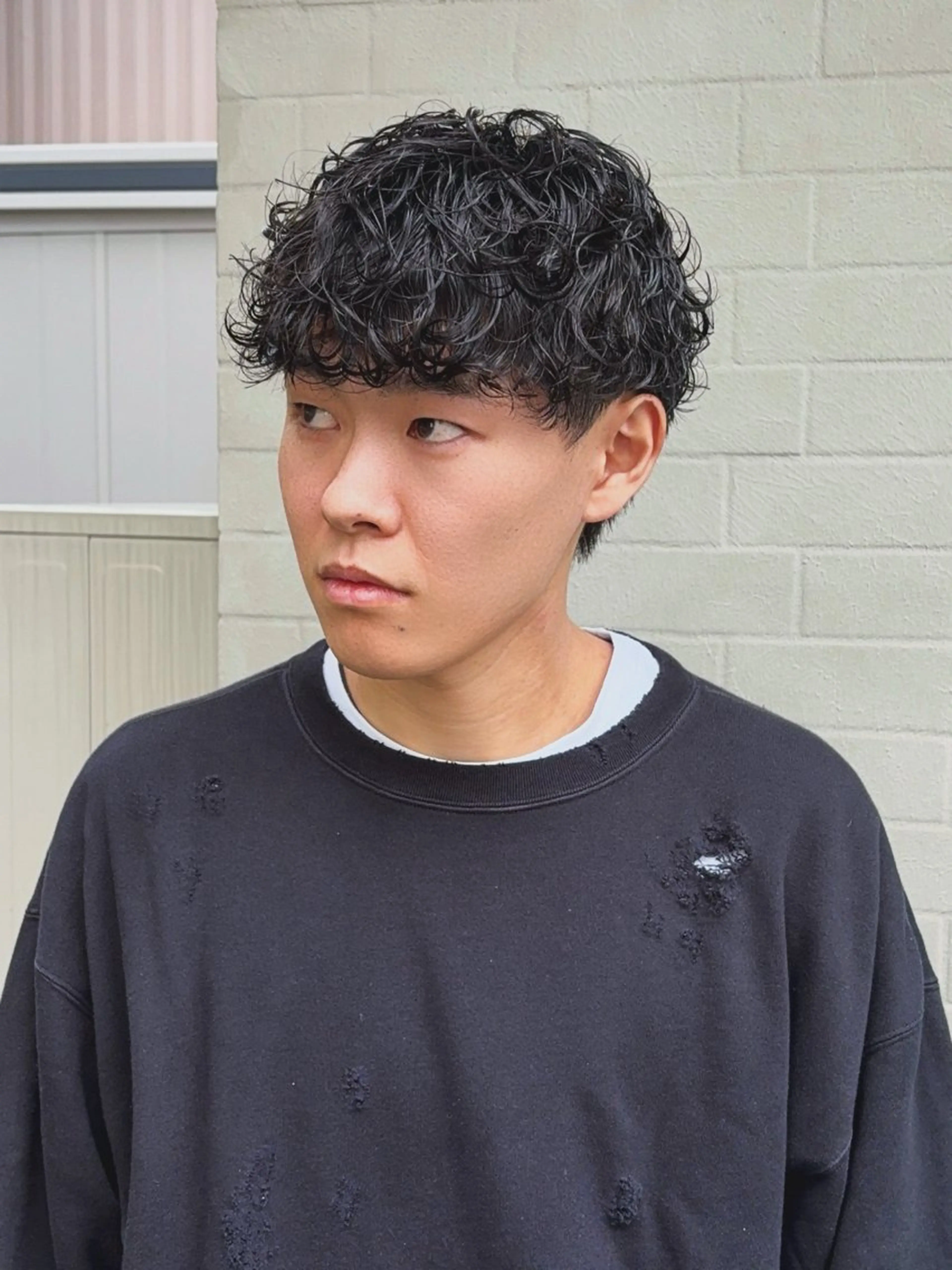 ミディアム パーマ メンズ ミディアムパーマ メンズパーマ 勝木 拓のヘアスタイル