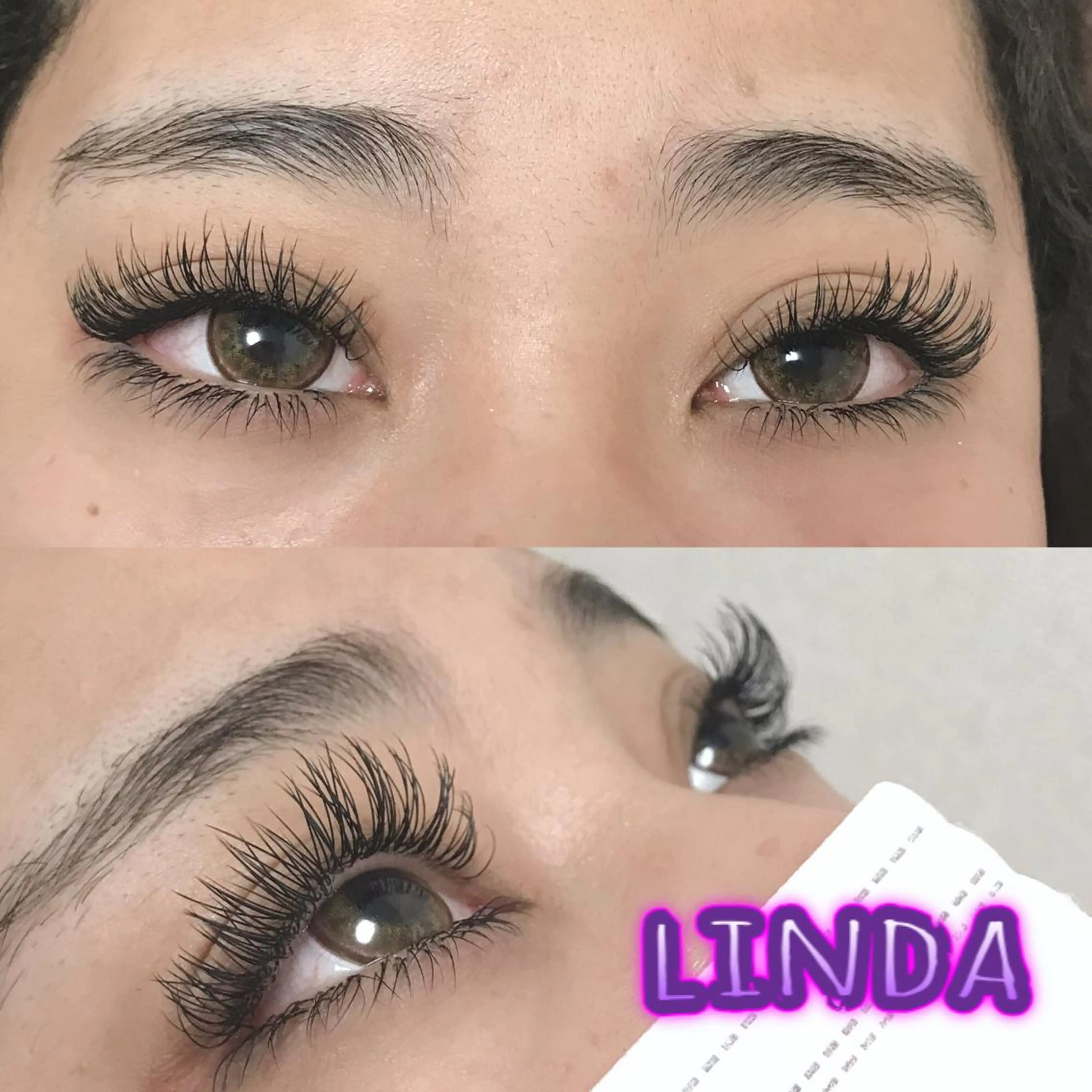 マツエク・マツパ フラットラッシュ 下まつげエクステ linda lashesのマツエク・マツパデザイン