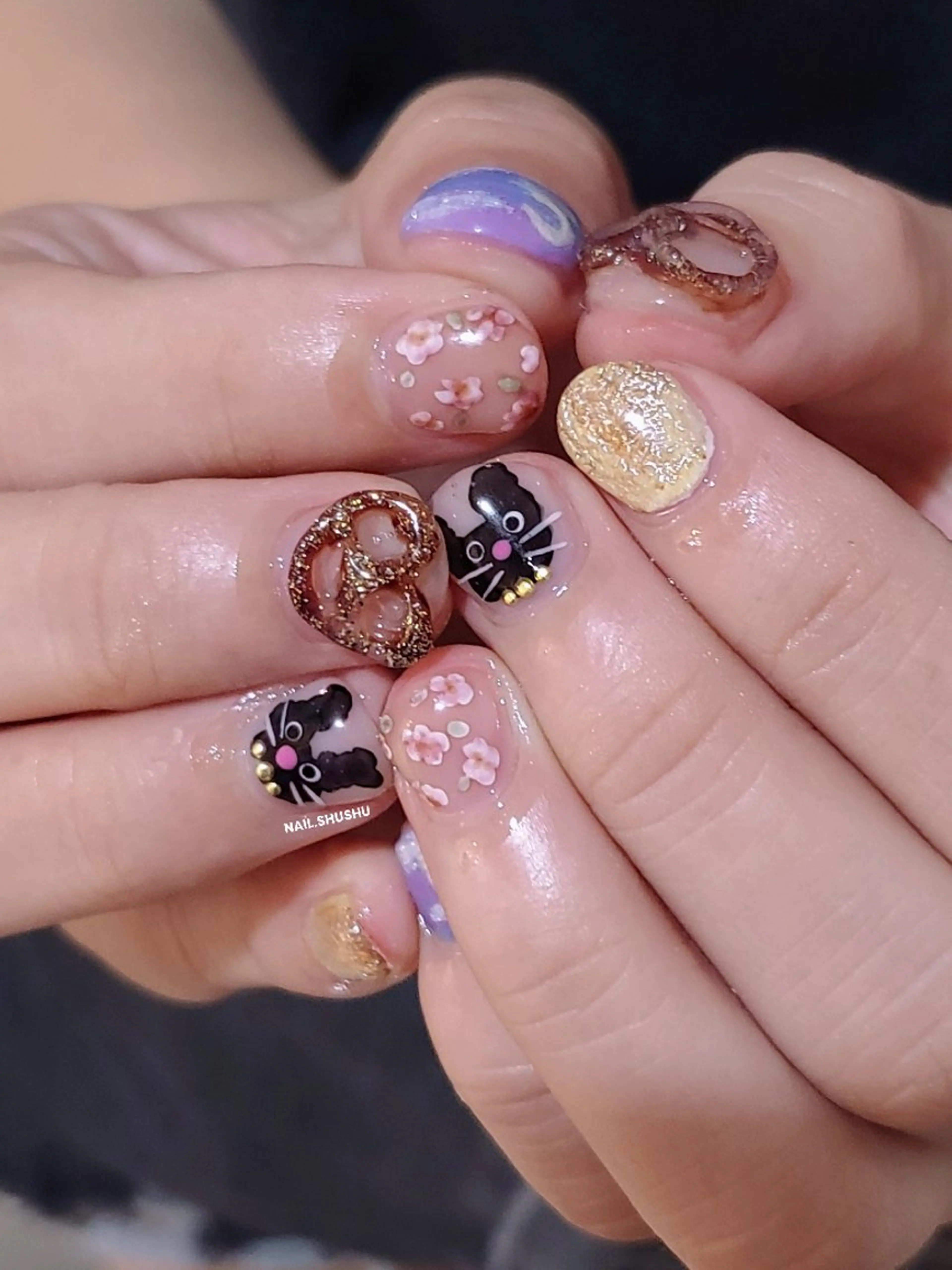 ネイル ハンドネイル 3dパーツ/流行り 👧shushu❤️のネイルデザイン