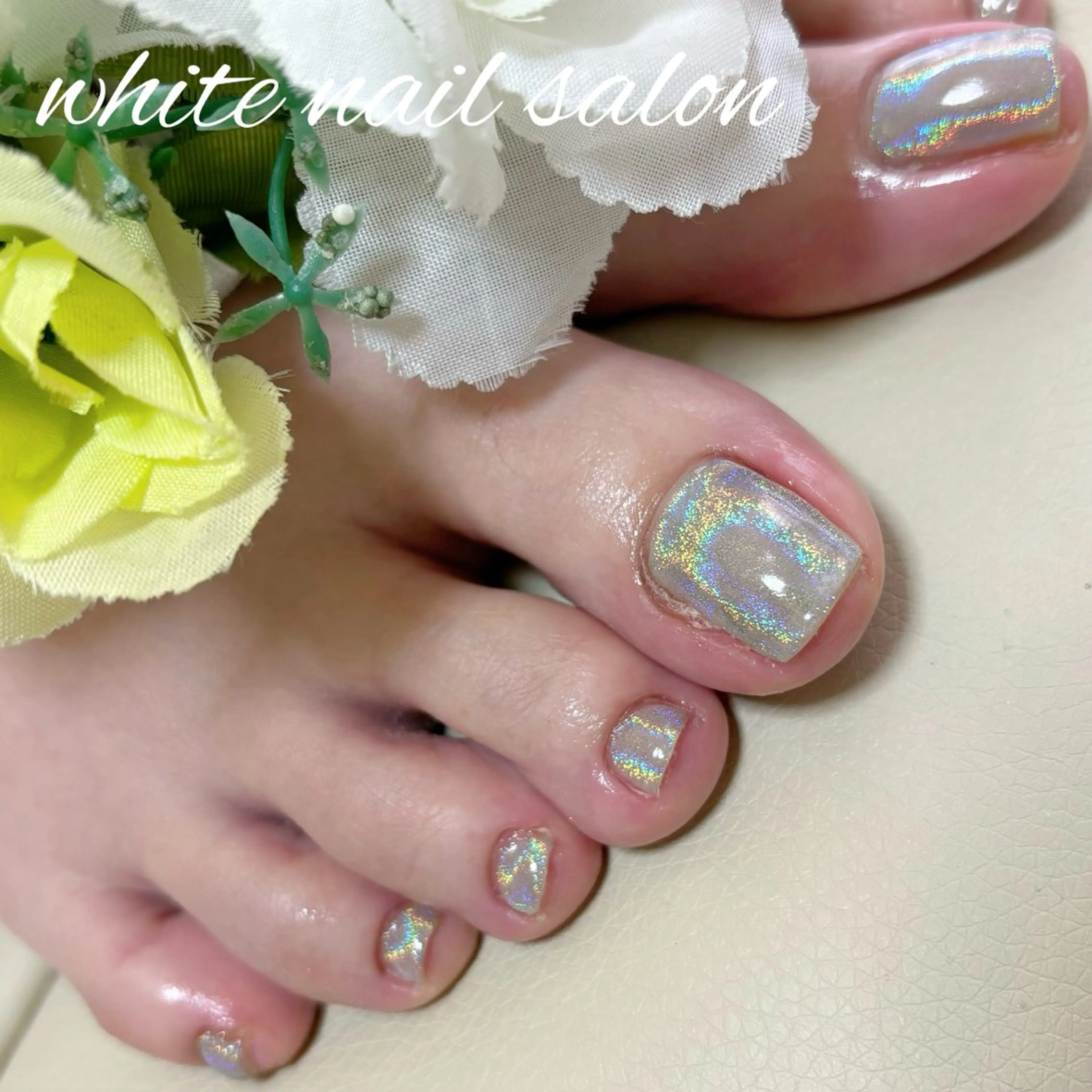 ネイル ホワイト フットネイル white nail salonのネイルデザイン
