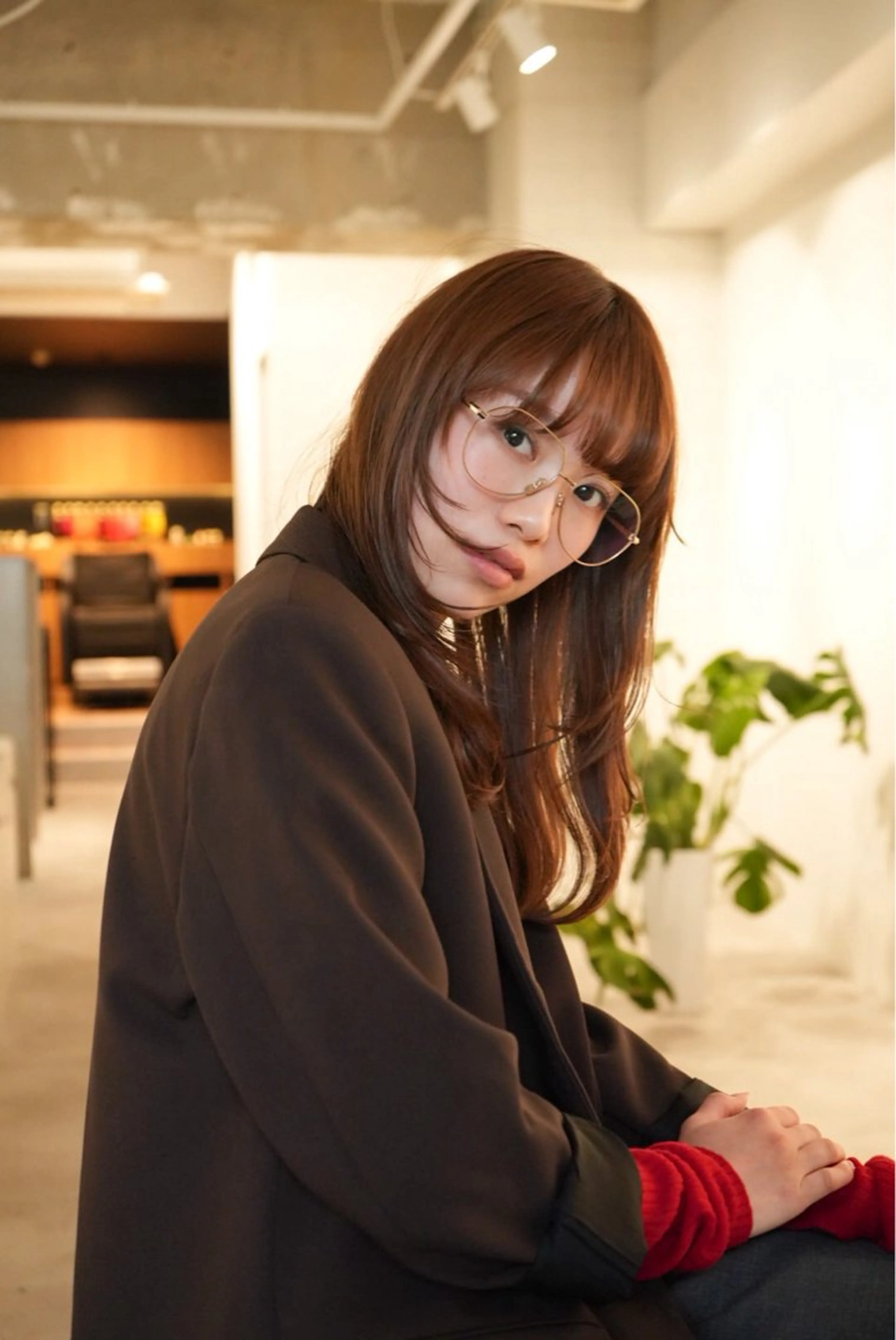 ロング カラー カット ヘアカラー シンバヒナノ/パーマ レイヤー/髪質改善のヘアスタイル