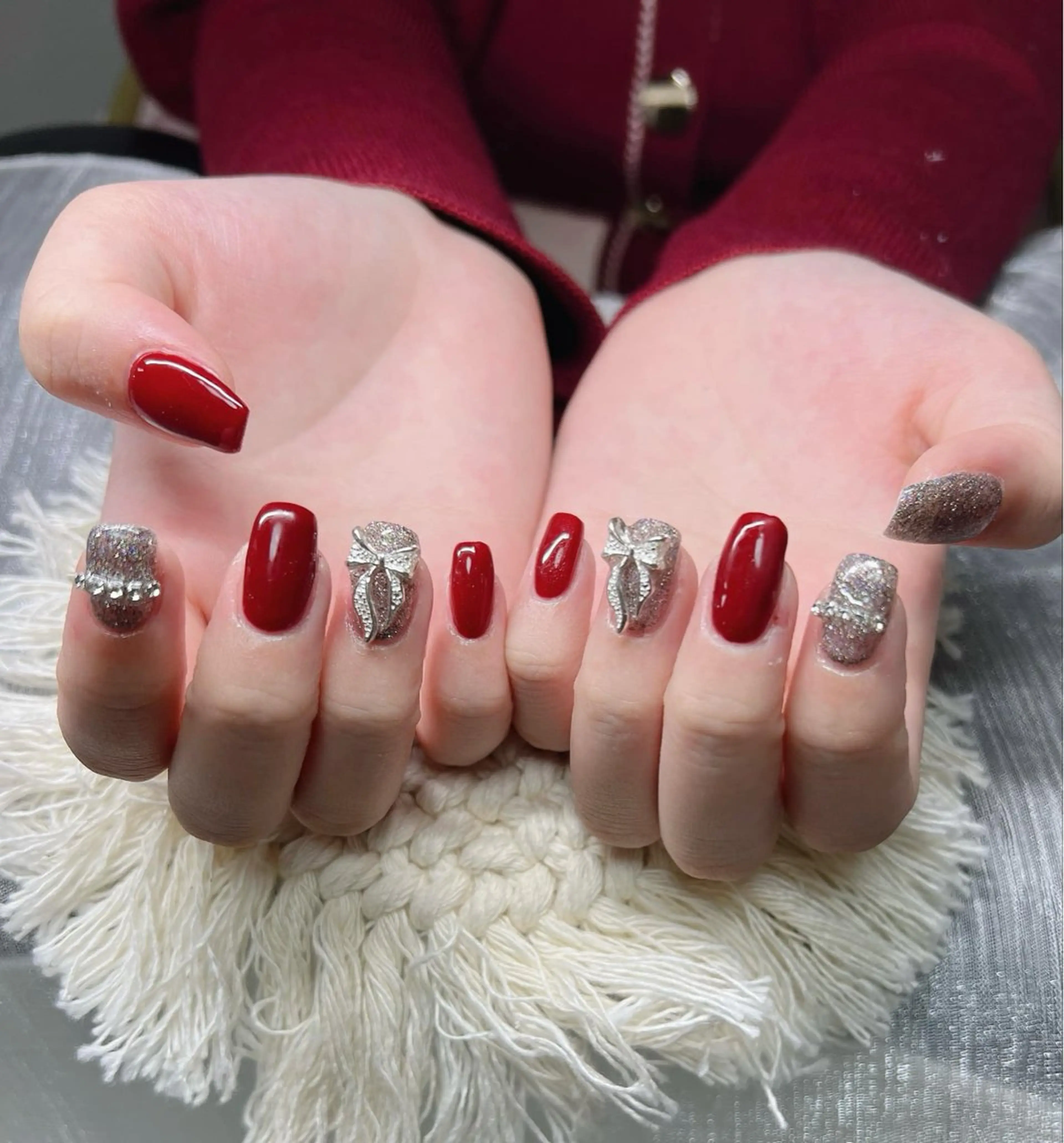 ネイル 長さ出し グラデーション キラキラネイル マグネットネイル ミラーネイル Lee Nails チップ長さだし専門店のネイルデザイン