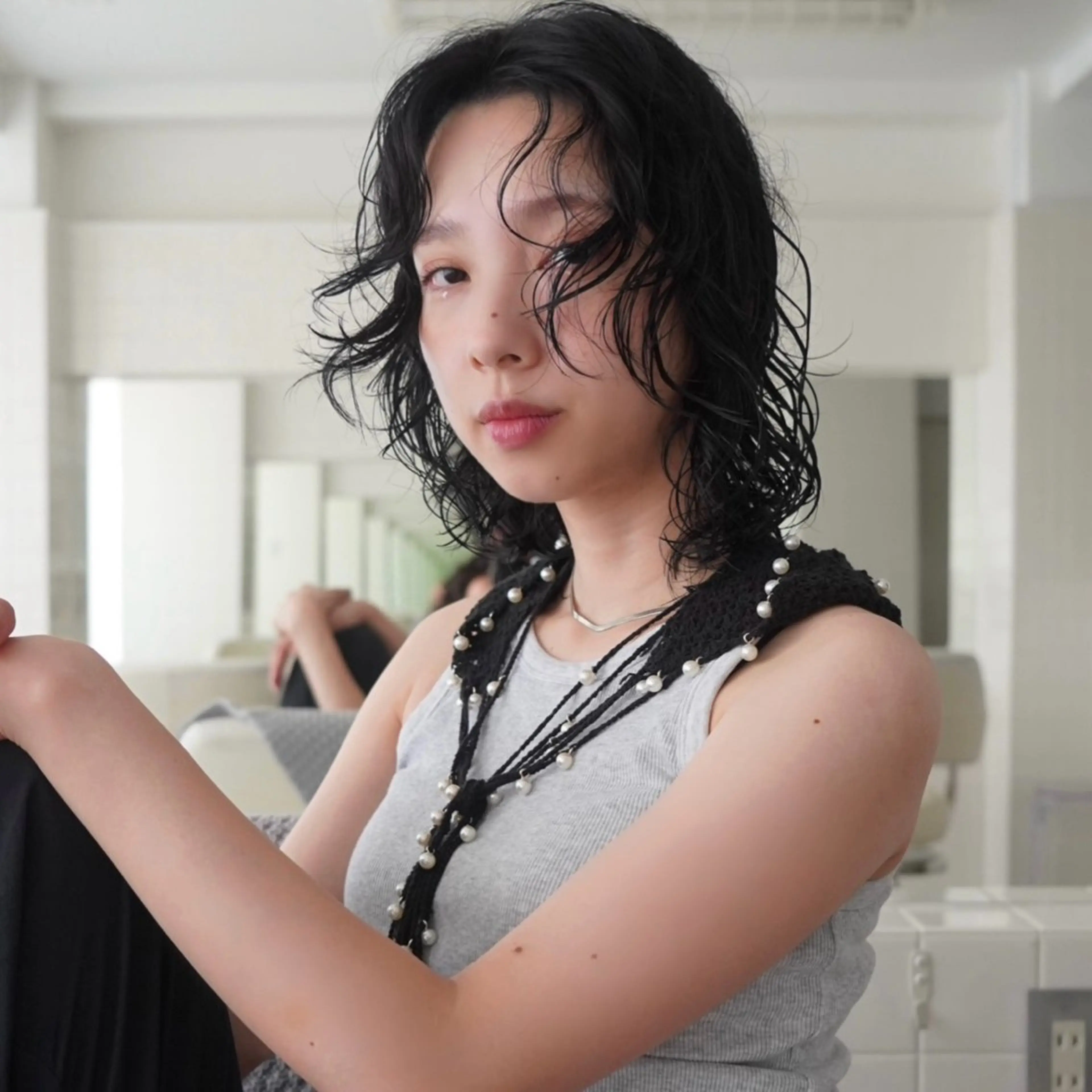 ミディアム カラー パーマ カット パーマ こはる／ハードパーマ /癖毛風パーマ🧃のヘアスタイル