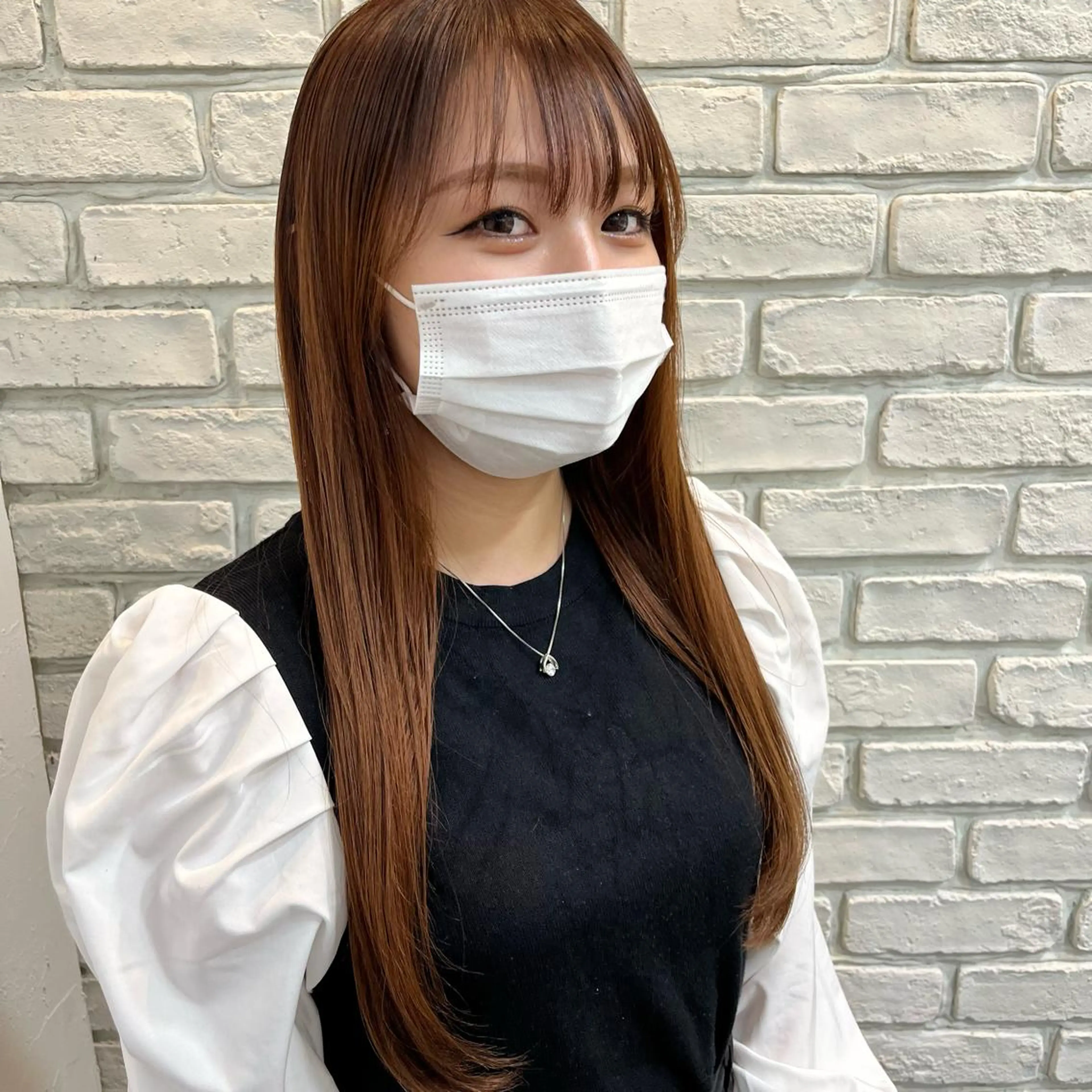 ロング カラー ブラウンカラー オレンジ オレンジブラウン カット ヘアカラー トリートメント SOYON 🤍CHIZU🤍.のヘアスタイル