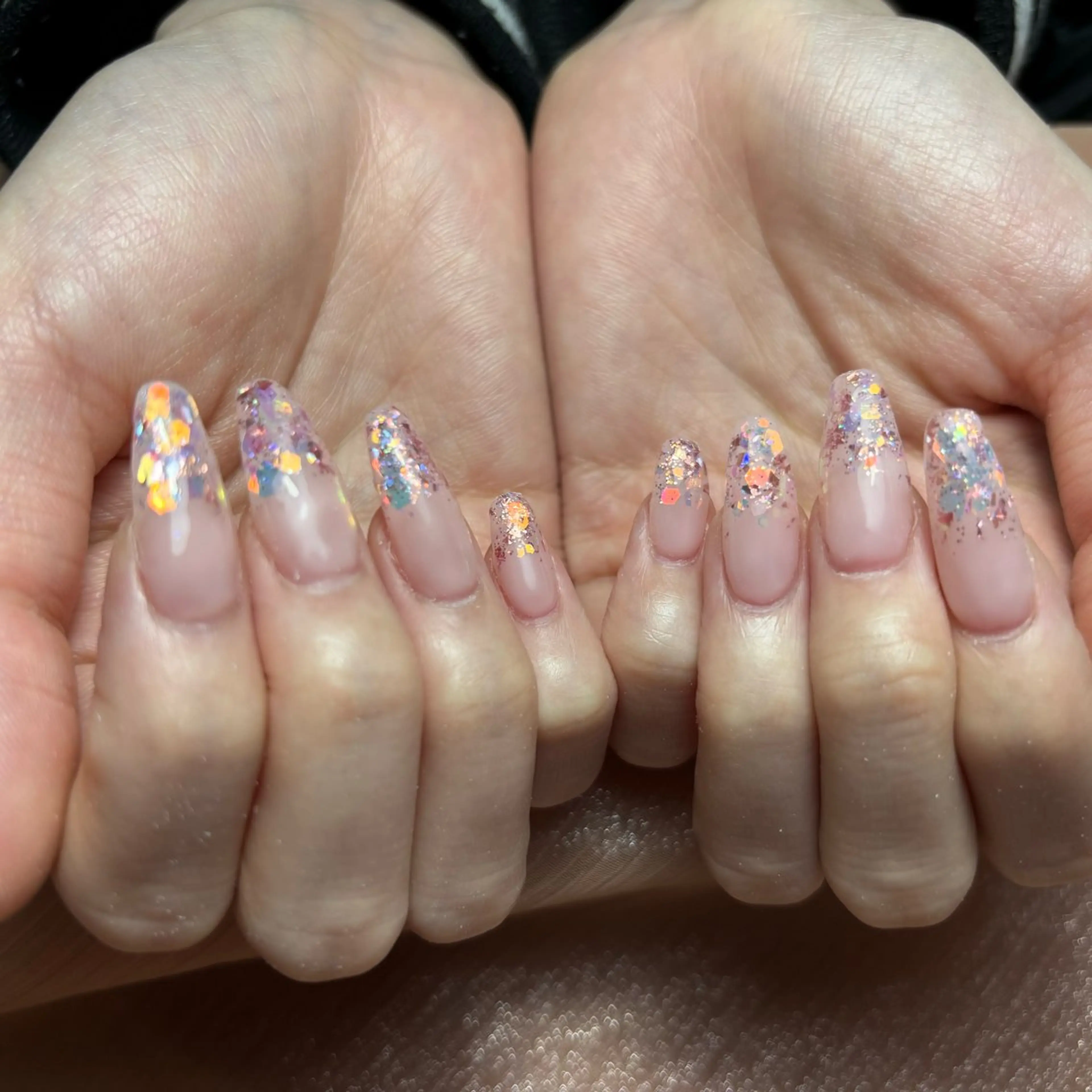 ネイル 長さ出し グラデーション ネイルチップ BeautifulA 🌈🍭💜のネイルデザイン