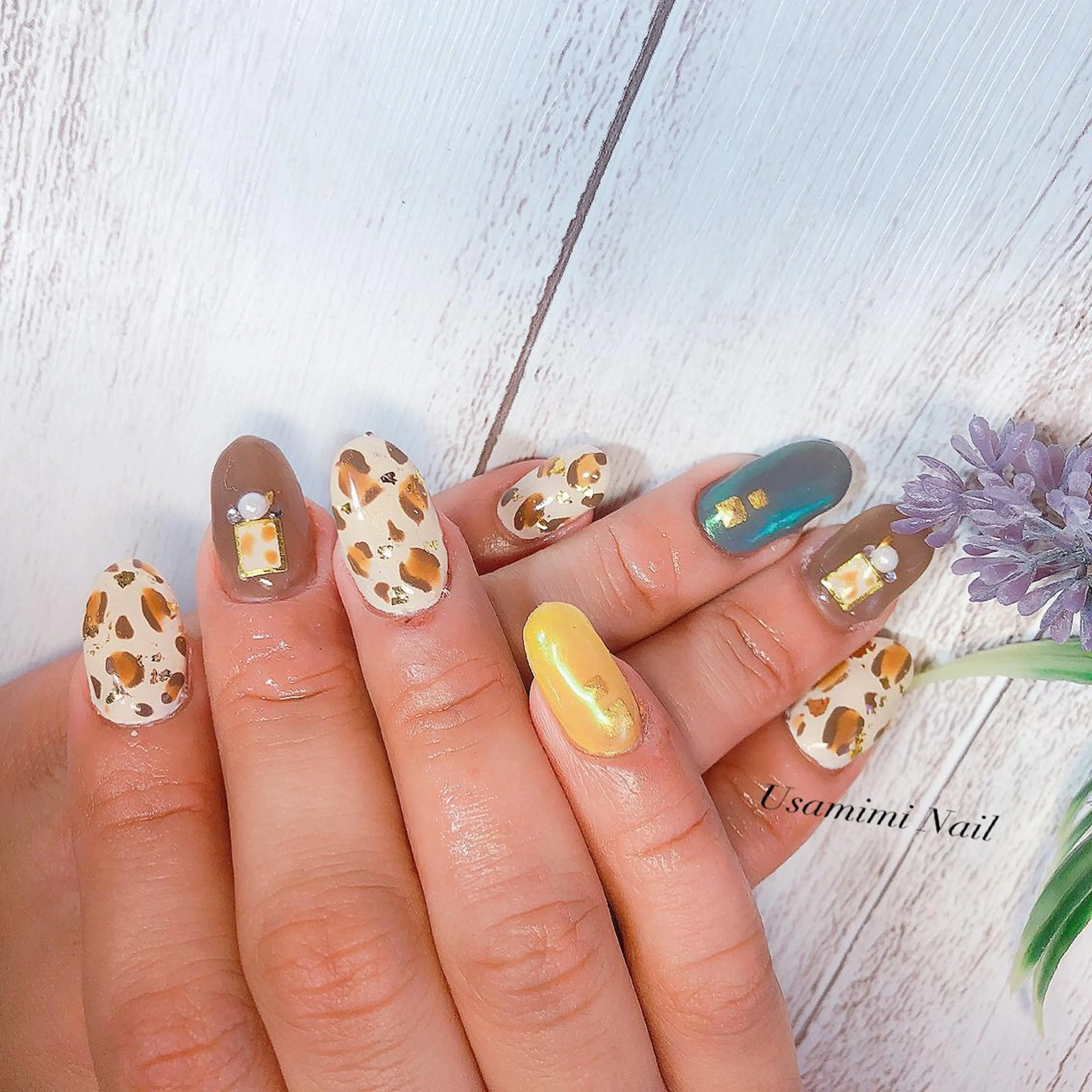 ネイル アニマル柄 USAMiMi 🐰💕のネイルデザイン