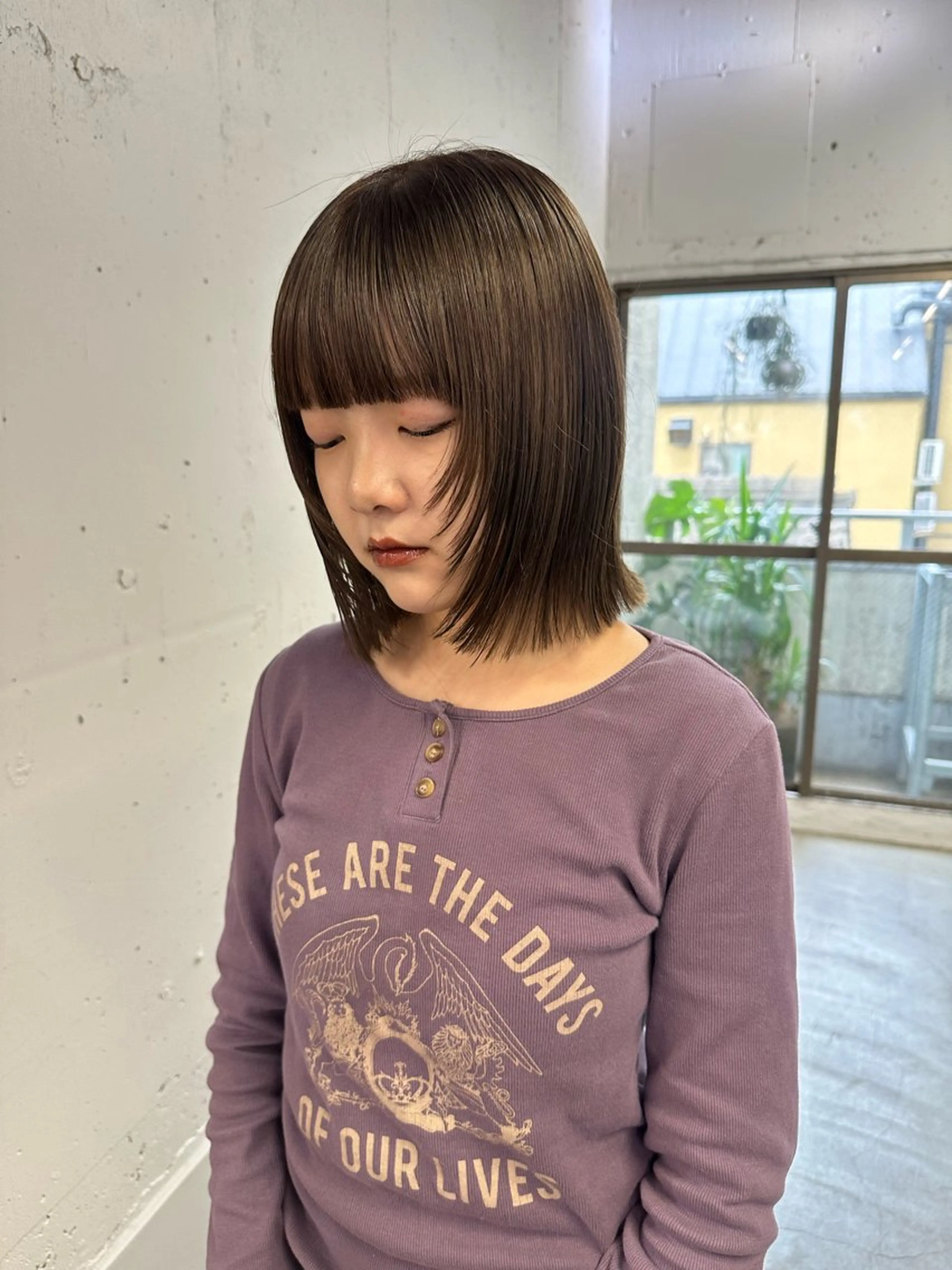 ミディアム ハッシュカット🎀 レイヤーカットのヘアスタイル