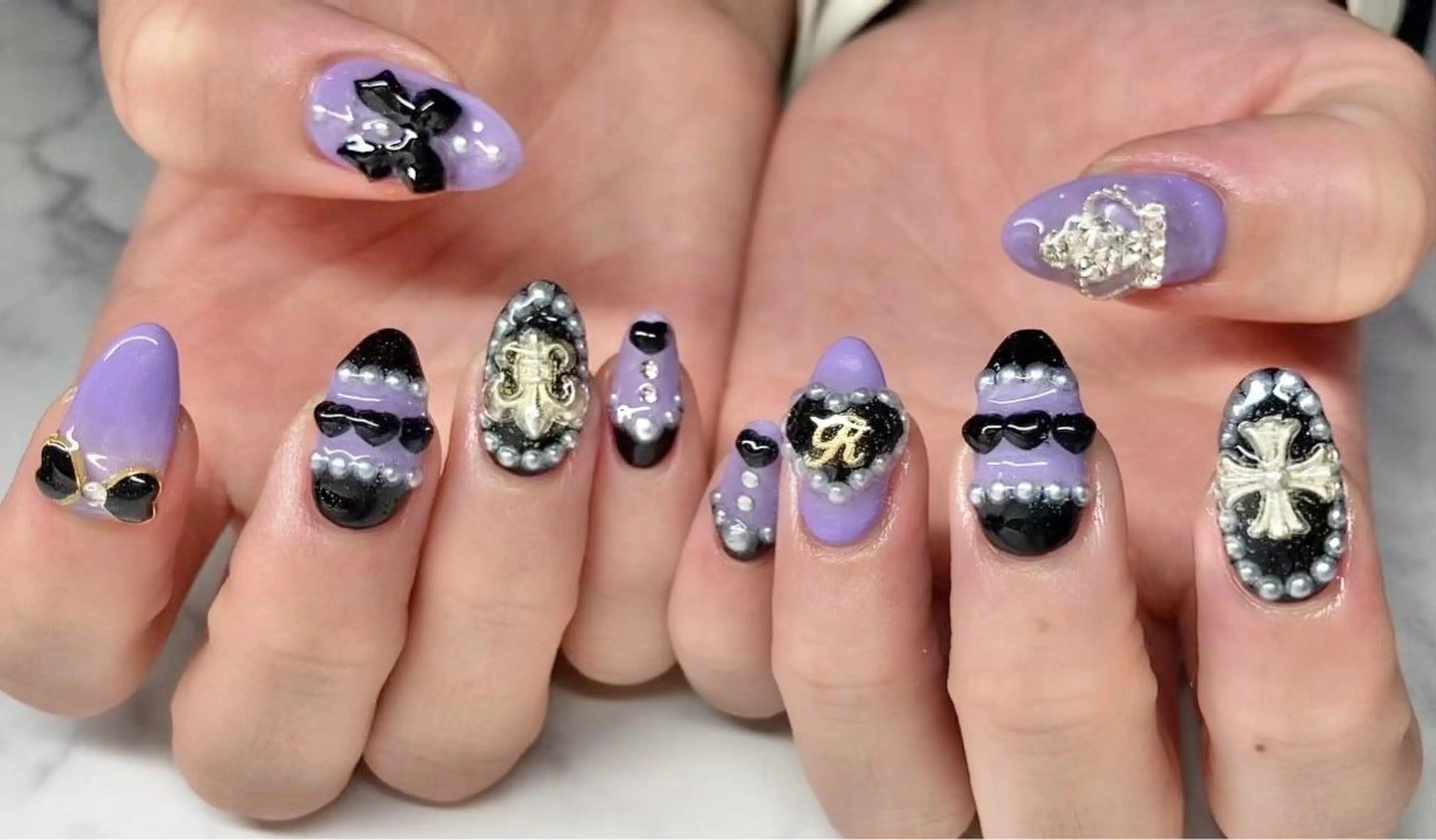 ネイル ジェルネイル 韓国ネイル 持ち込み パラジェル リボン ハンドネイル Nail&eye Belire 新宿のネイルデザイン