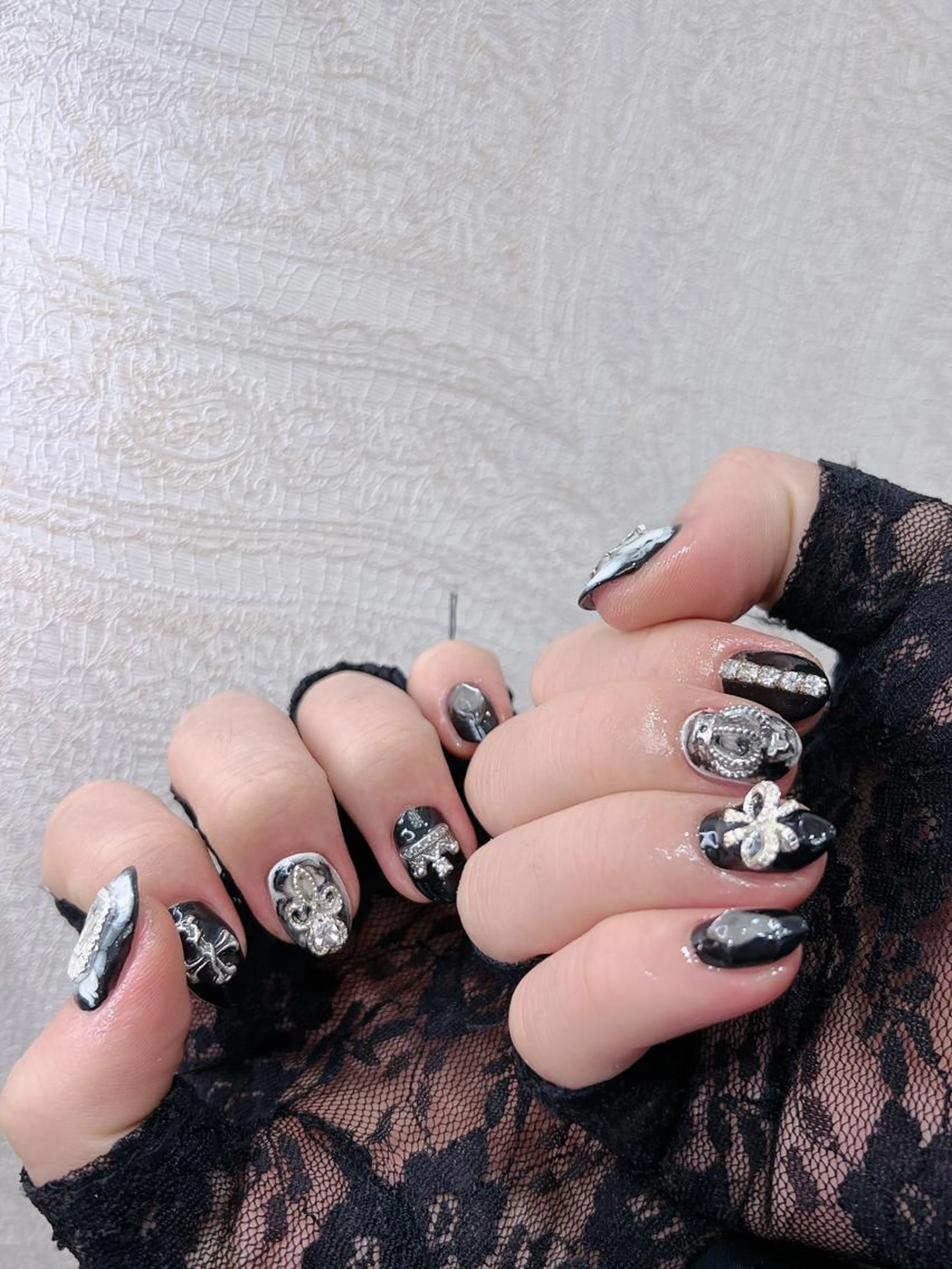 🎀ショートネイル✨パーツ、💎ストーン、パール150分つけ放題カラー制限なしAll¥12000の写真