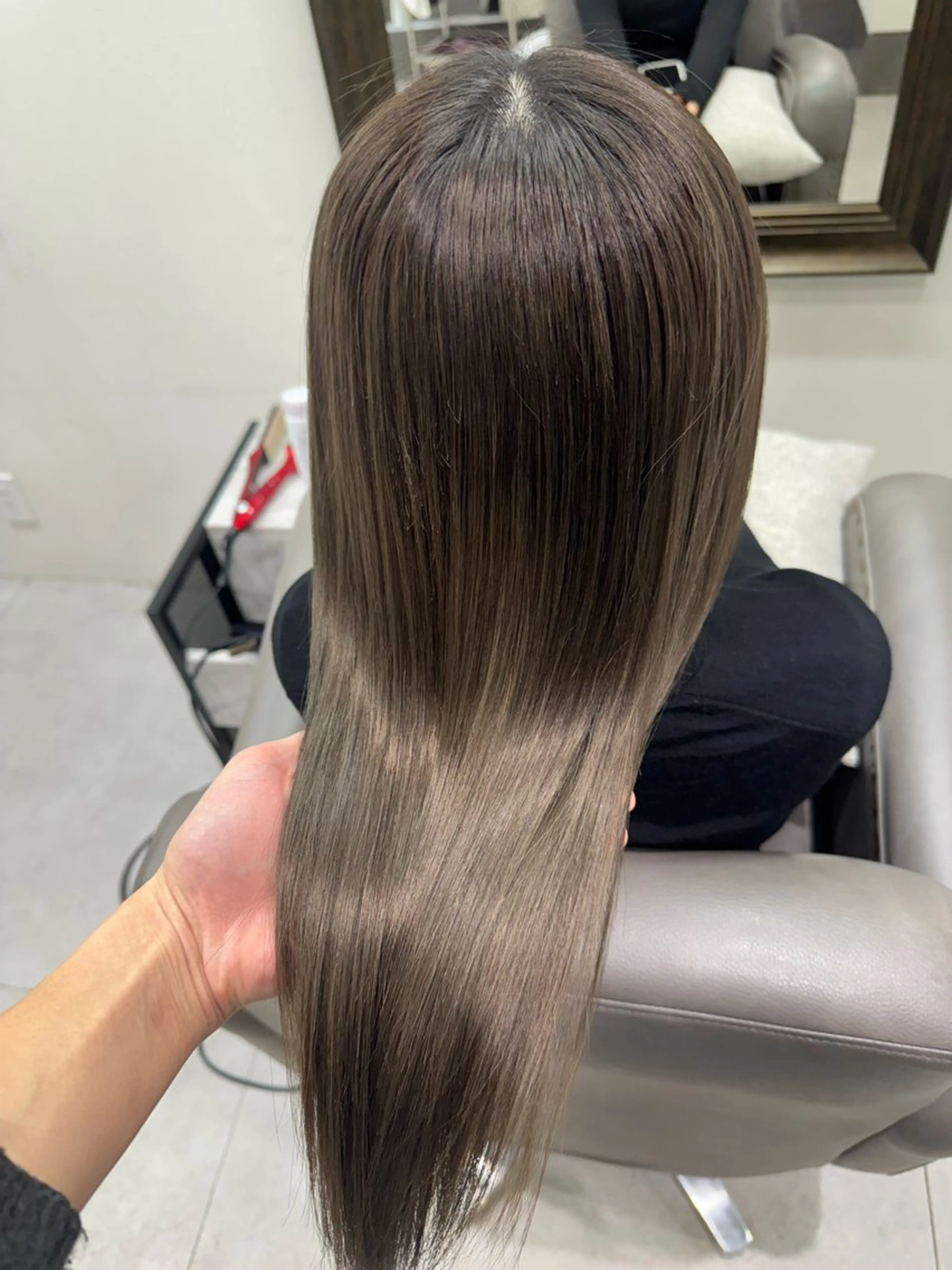 セミロング ✨髪質改善美髪×🩵 艶透明感カラータイガのヘアスタイル