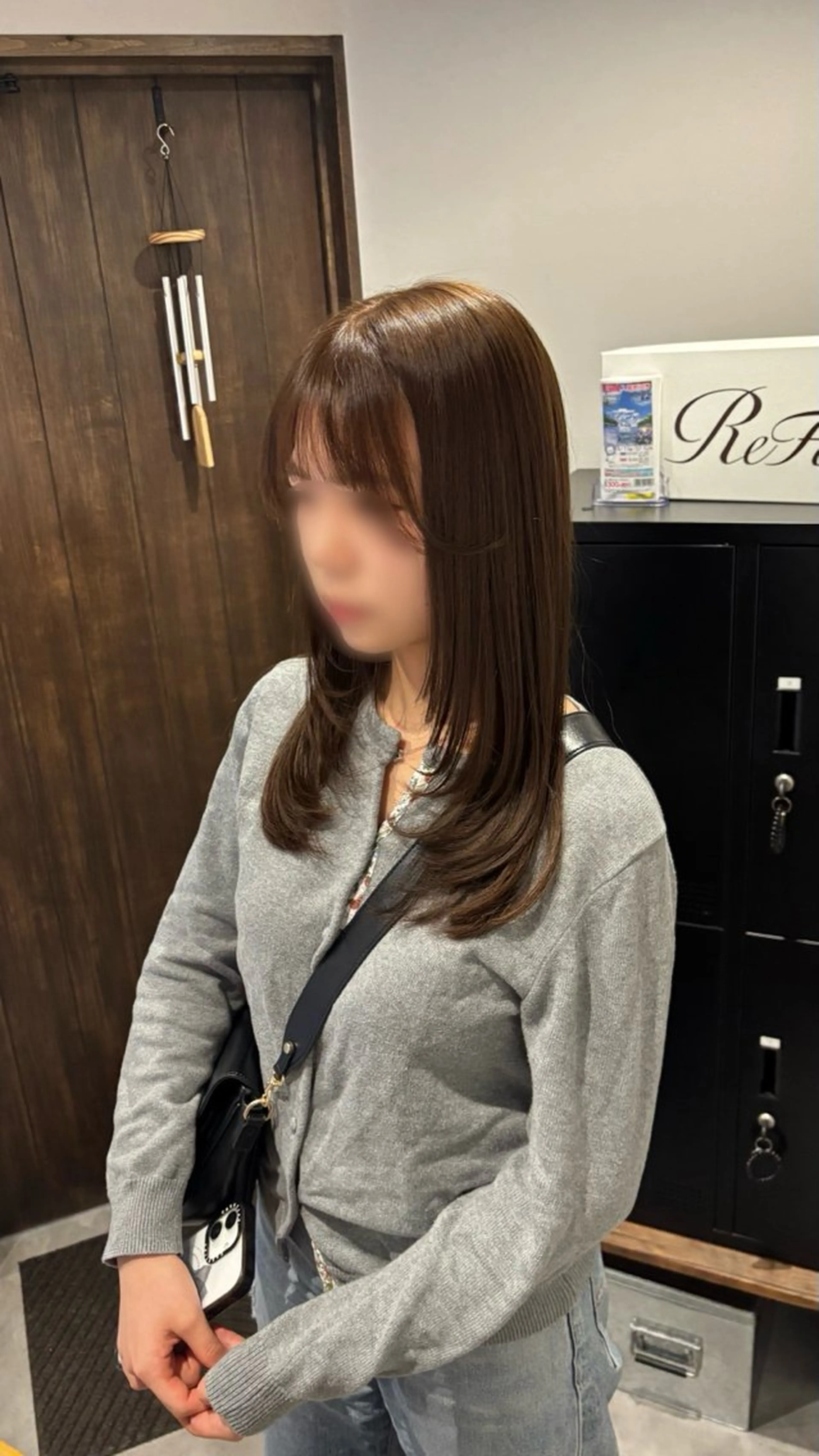 ロング レイヤーカット カット ヘアカラー トリートメント YURINO /ボブ ベージュ/ハイトーンのヘアスタイル