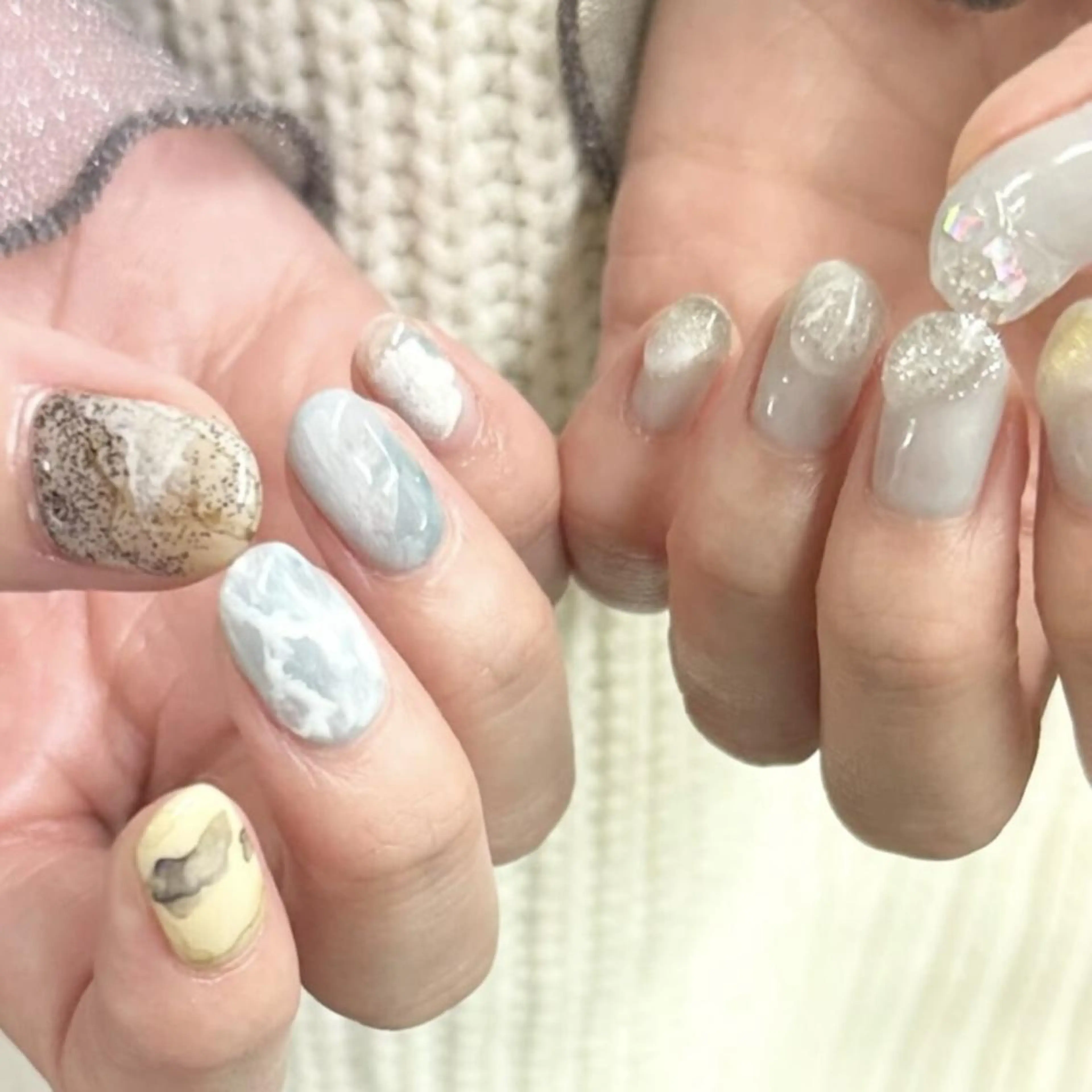 ネイル ジェルネイル 韓国ネイル ニュアンスネイル ぷっくりネイル ワンホンネイル nailstudio eviz新宿店のネイルデザイン