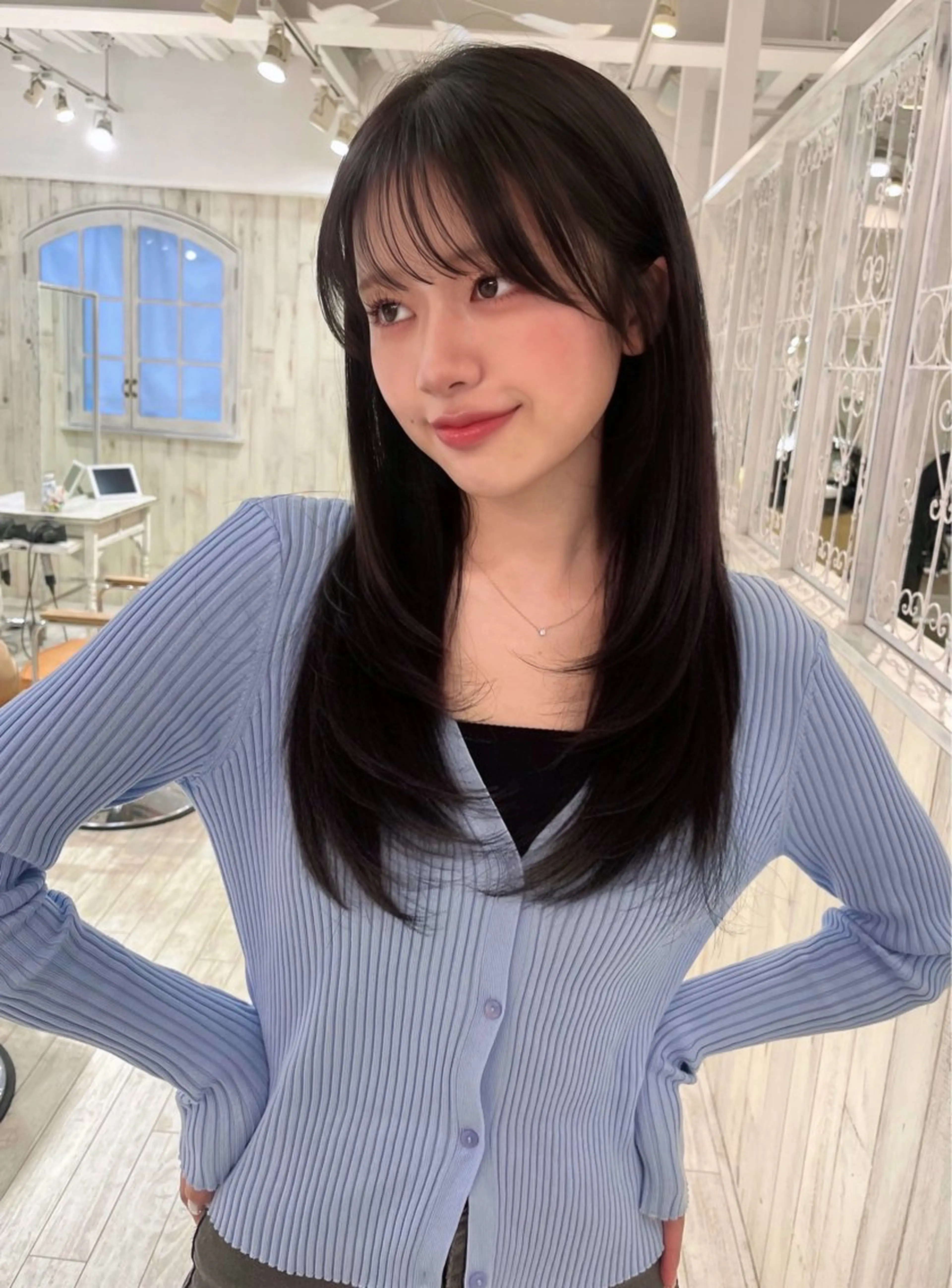 ロング カラー レイヤーカット カット トリートメント 【韓国ヘア×透明感 カラー】笹谷 莉未のヘアスタイル