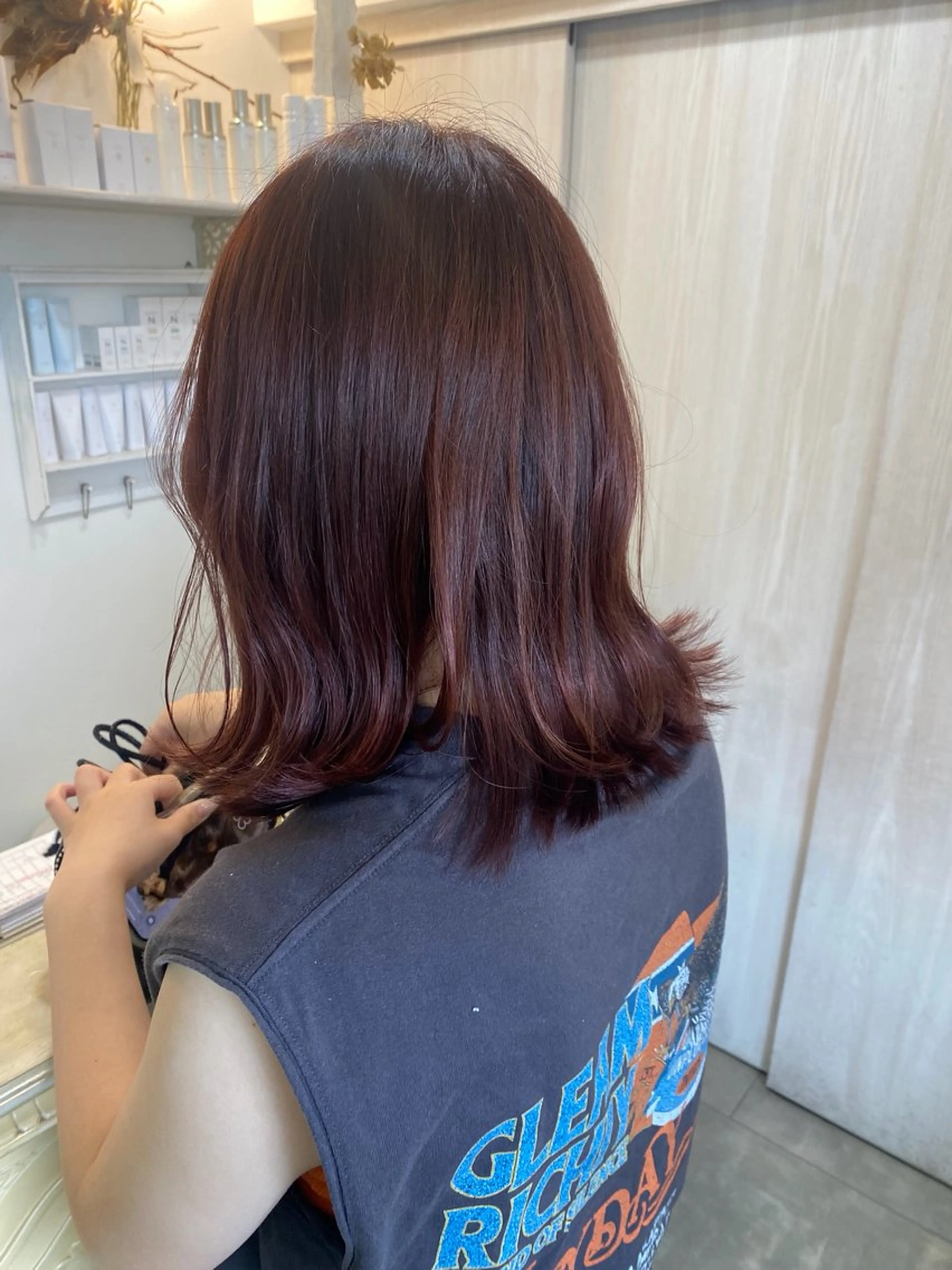 ミディアム カラー カシス レッドカラー ヘアカラー トリートメント maya マヤのヘアスタイル