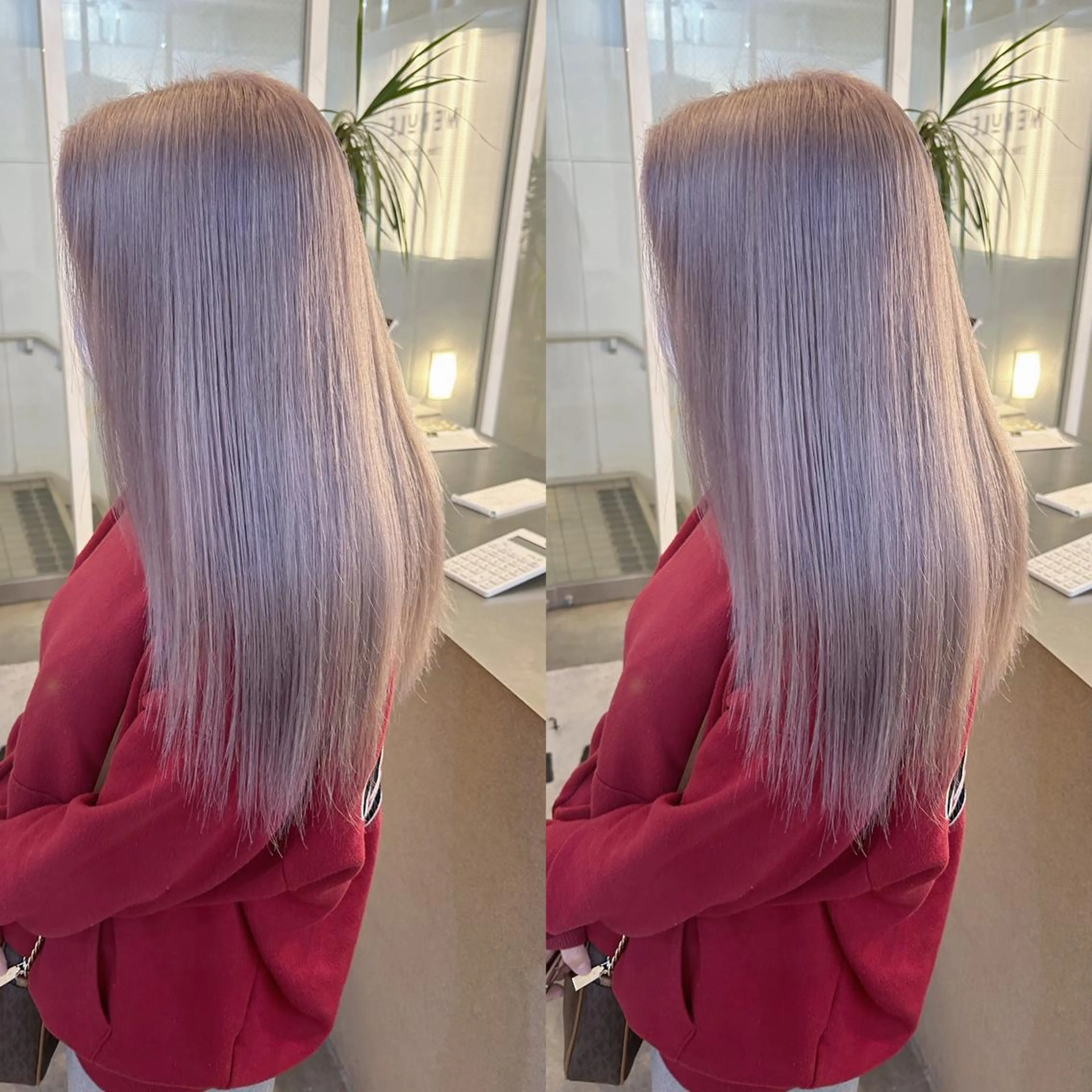 セミロング カラー カット ヘアカラー トリートメント yoriダブルカラー 代表すがわらのヘアスタイル