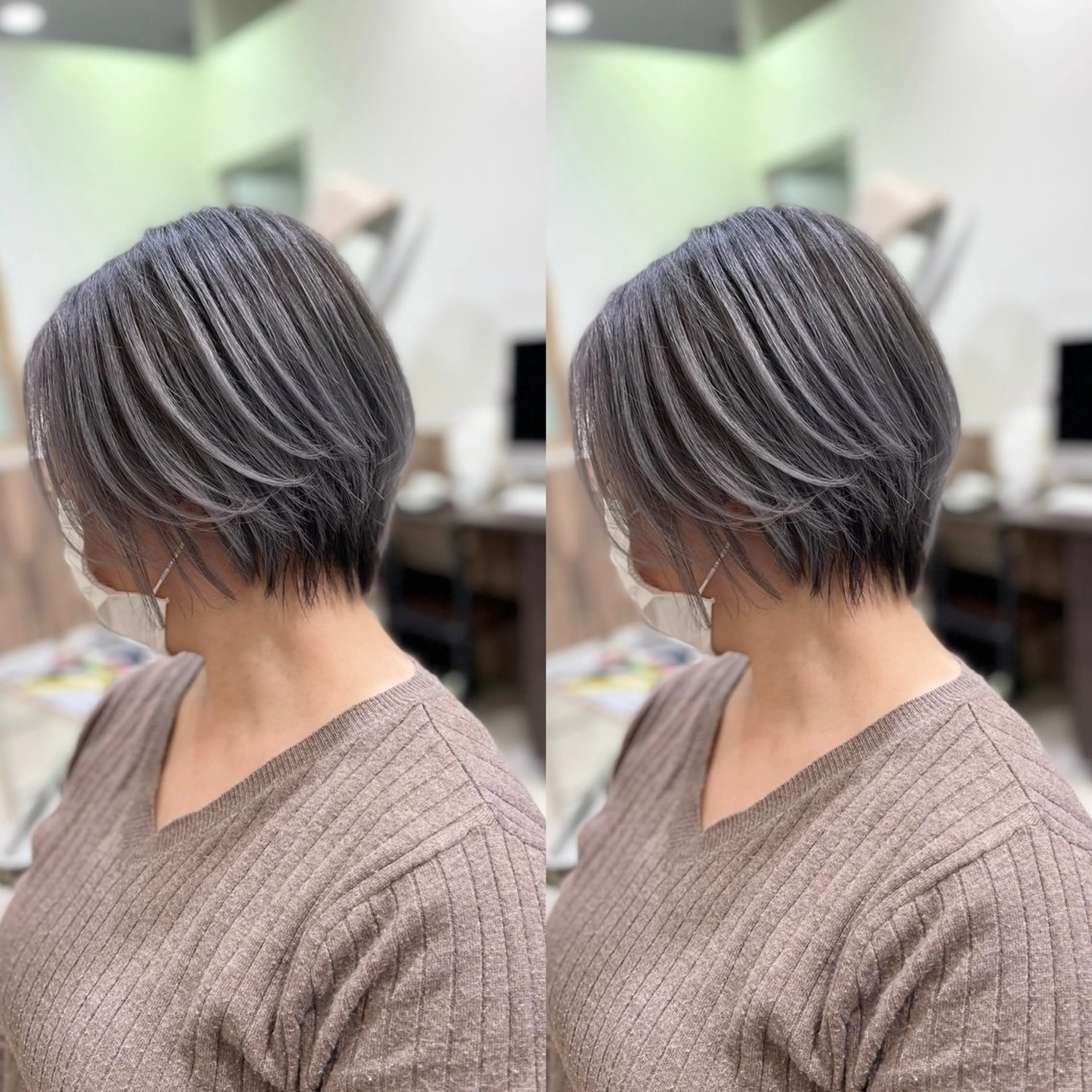ショート ヘアカラー トリートメント Y Uのヘアスタイル