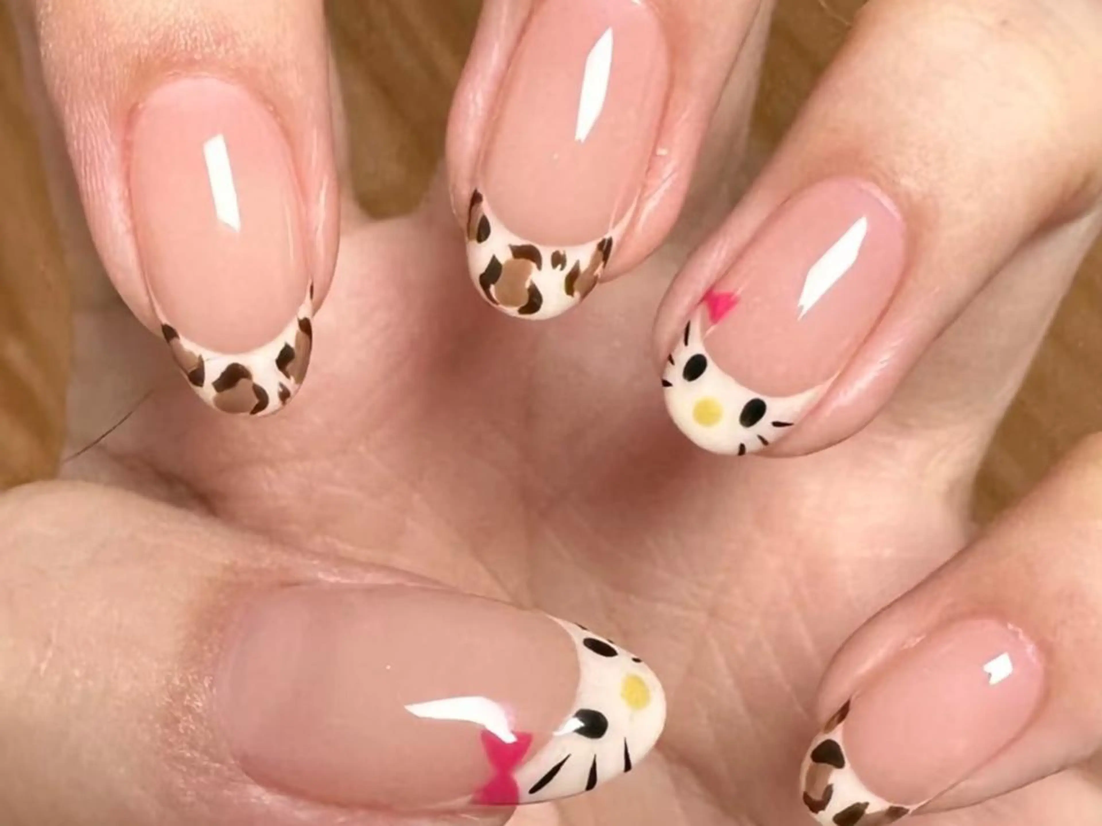 ネイル アニマル柄 アートネイル カジュアル ジェルネイル ミディアムネイル ハンドネイル 🎀Sense Nail渋谷店🎀のネイルデザイン