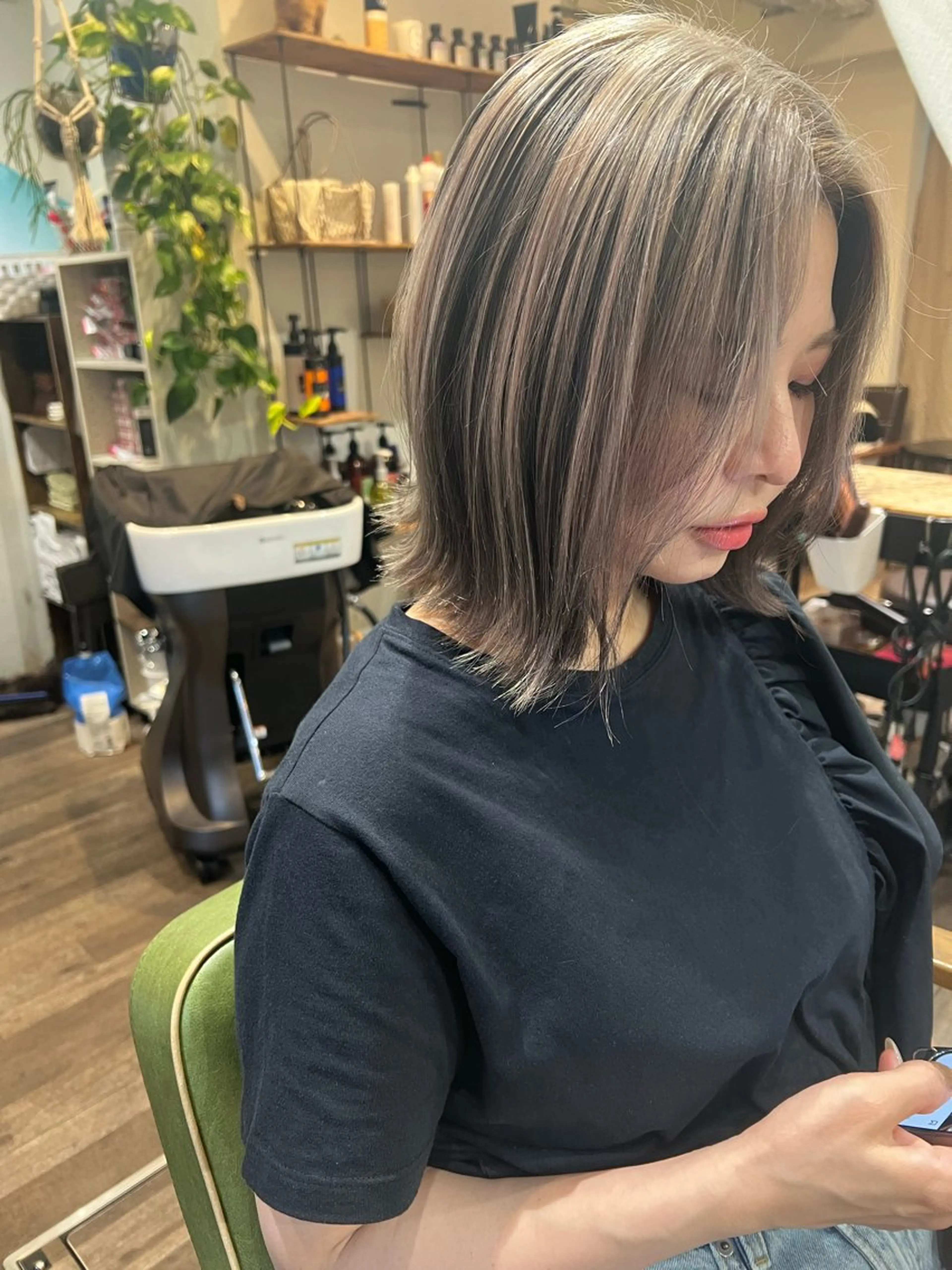 ミディアム カラー ヘアカラー カラーパティシエ facce🌼ikoのヘアスタイル