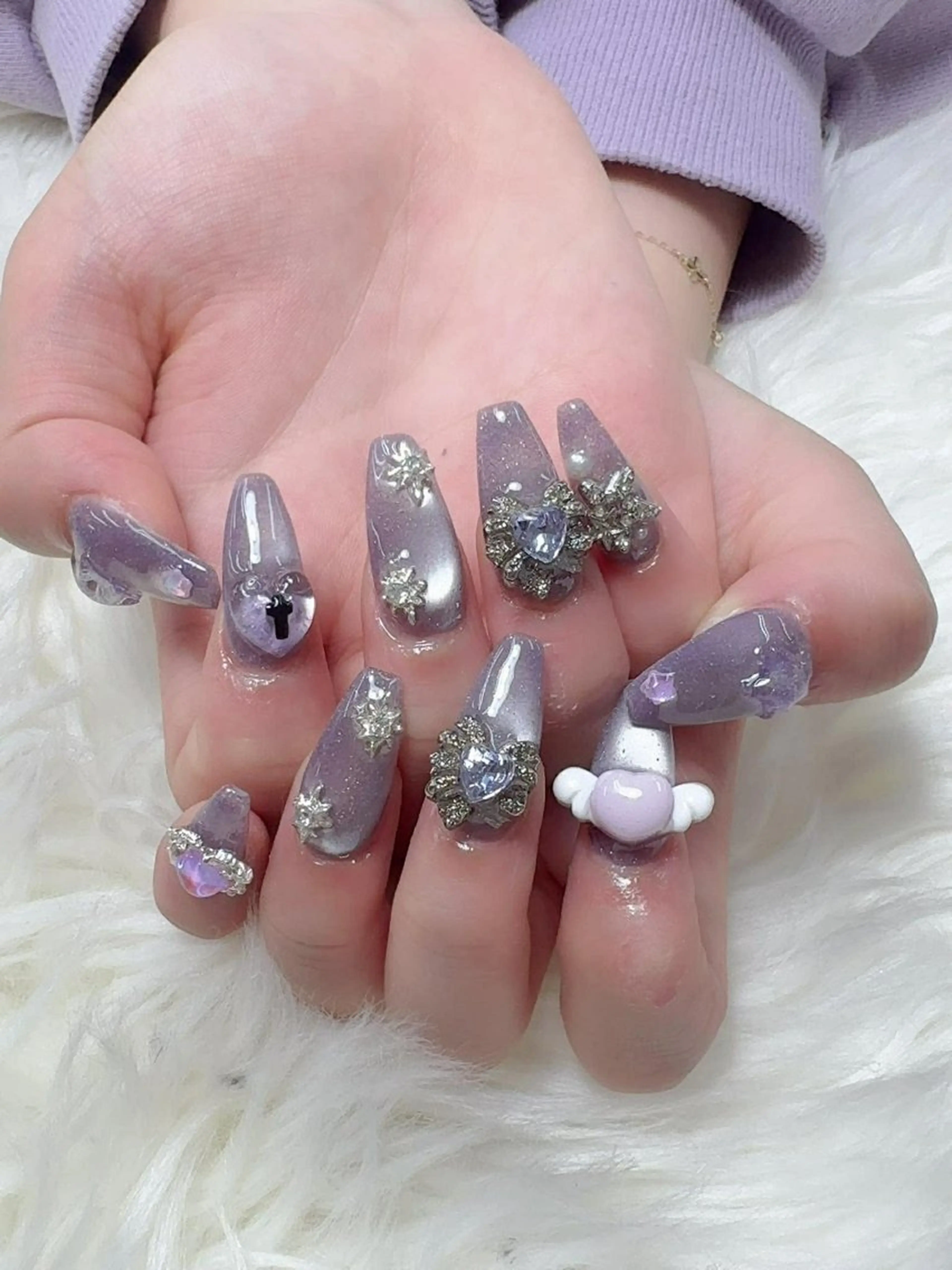 ネイル フレンチネイル グラデーション 韓国ネイル マグネットネイル ミラーネイル ハンドネイル Squen Nail 【持ち込みOK】のネイルデザイン
