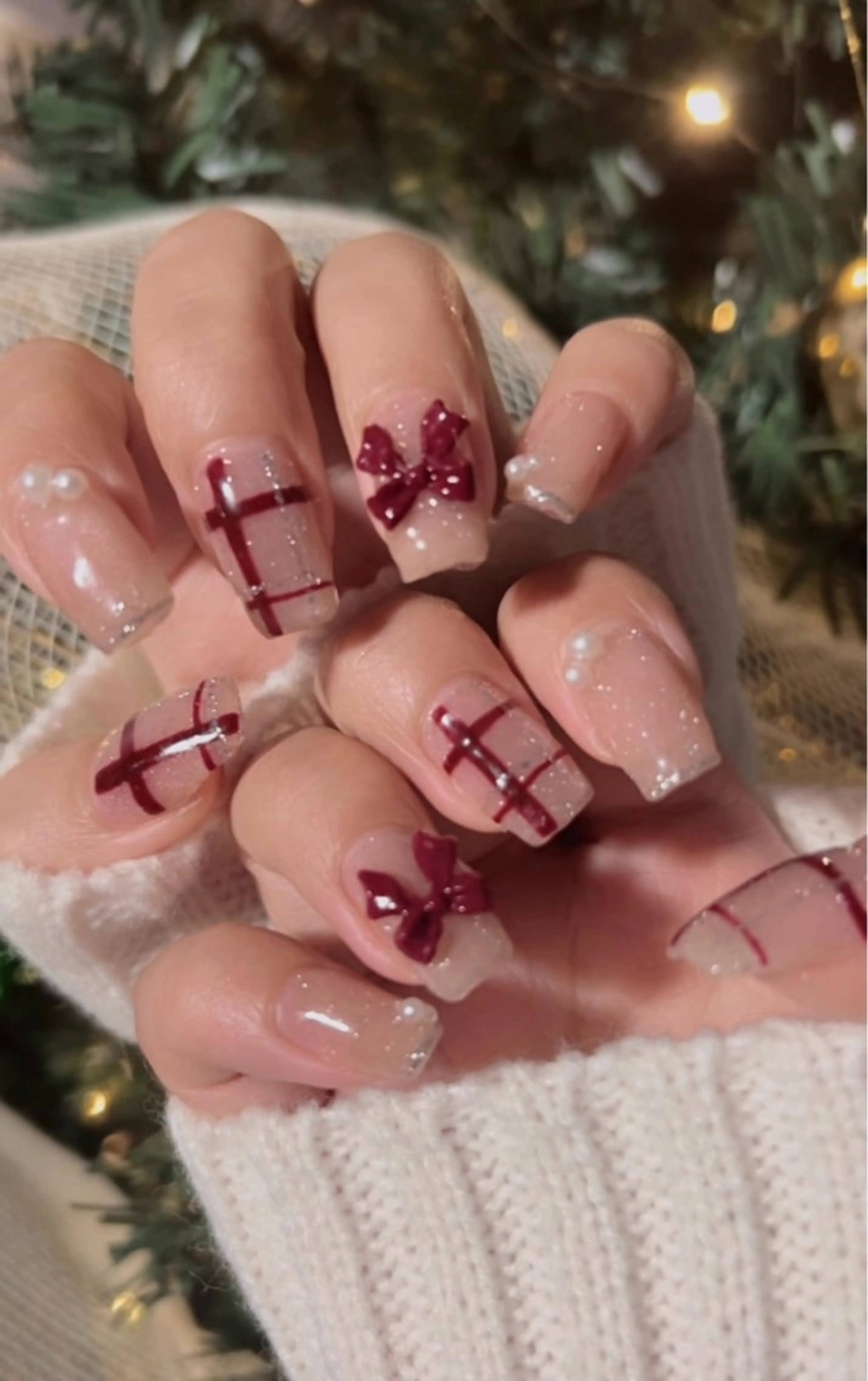 ネイル リボン ハンドネイル nail salon blancのネイルデザイン