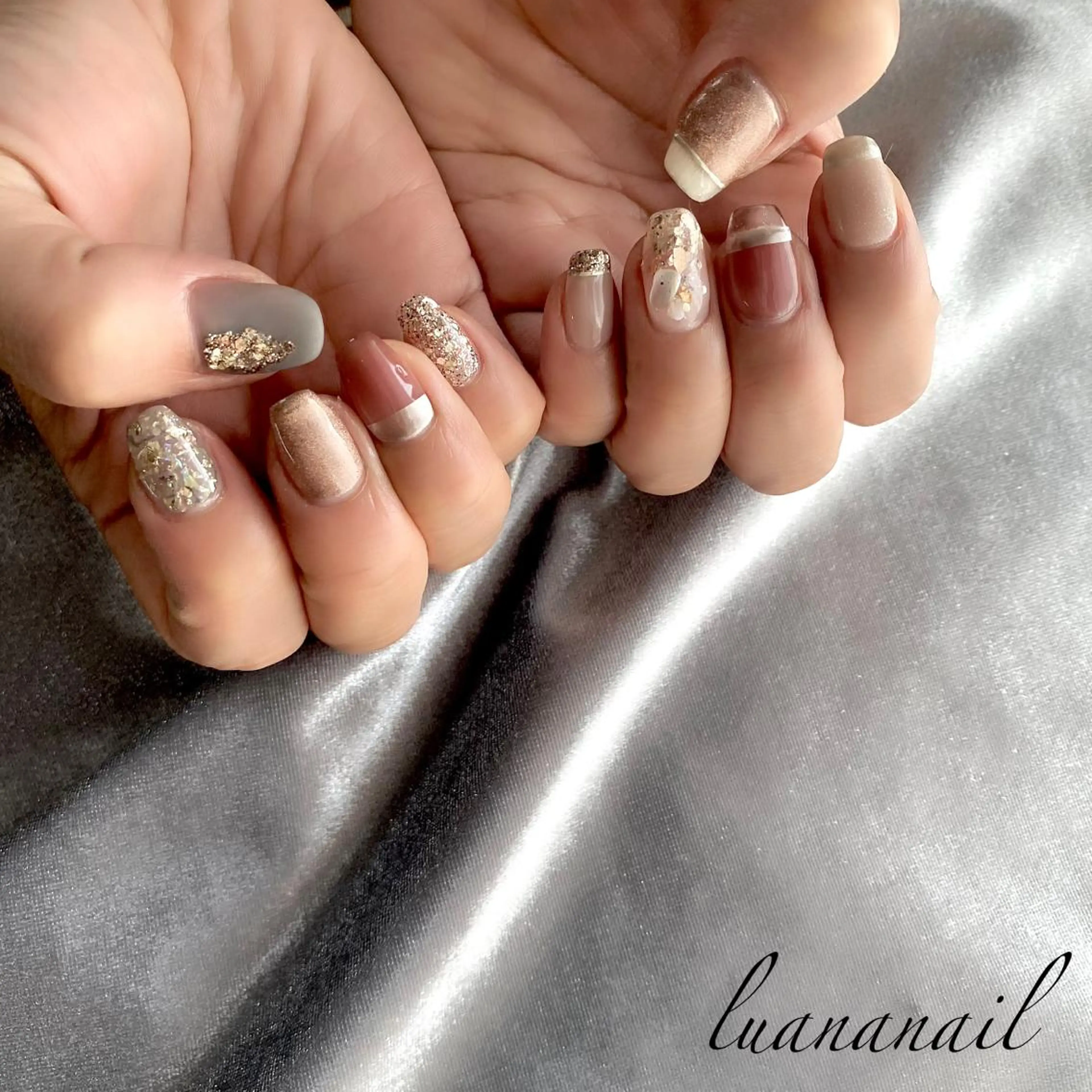 ネイル ニュアンスネイル ショートネイル ハンドネイル luana nailのネイルデザイン