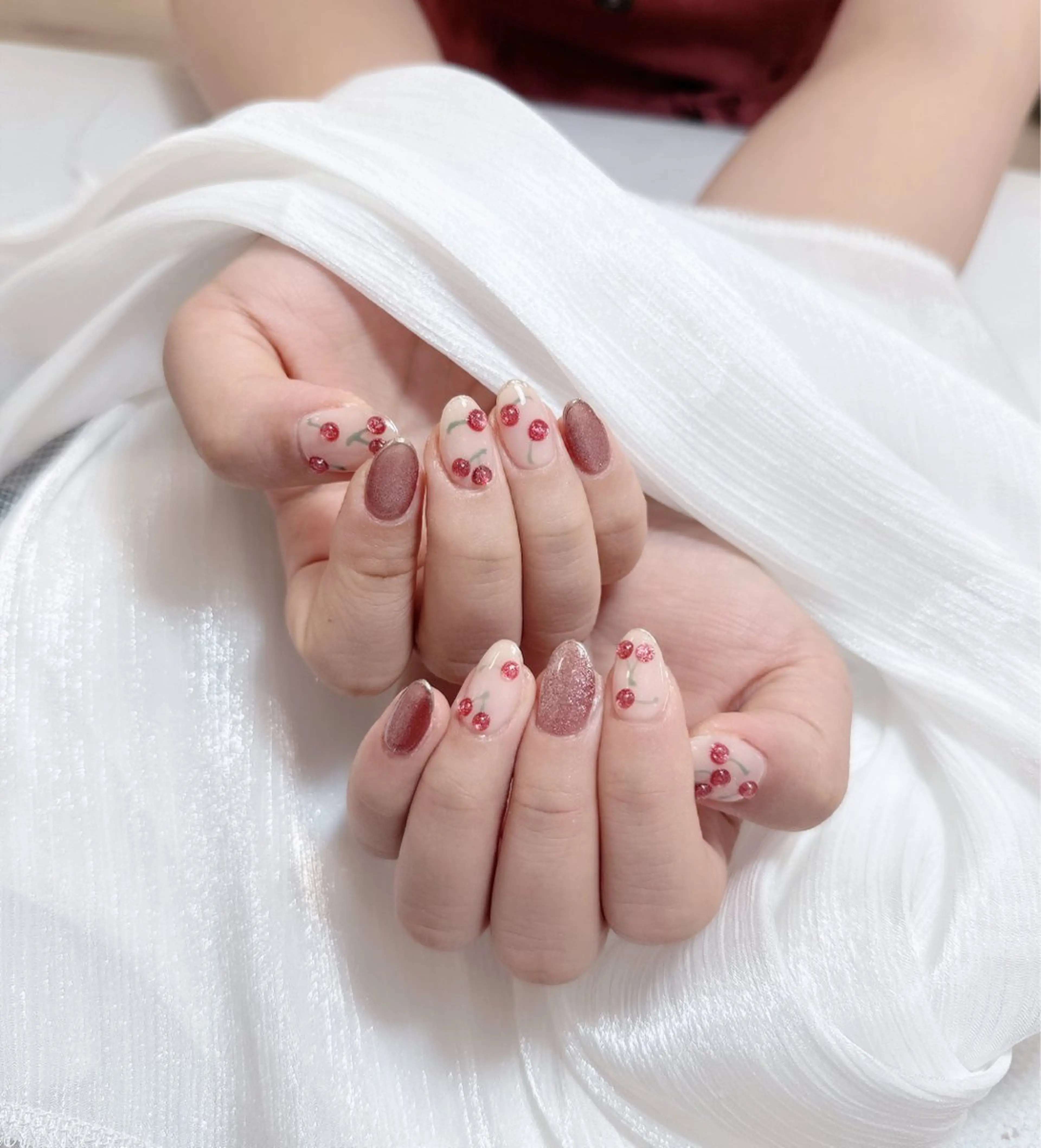 ネイル チークネイル フレンチネイル グラデーション キラキラネイル 韓国ネイル 陳 rinaのネイルデザイン