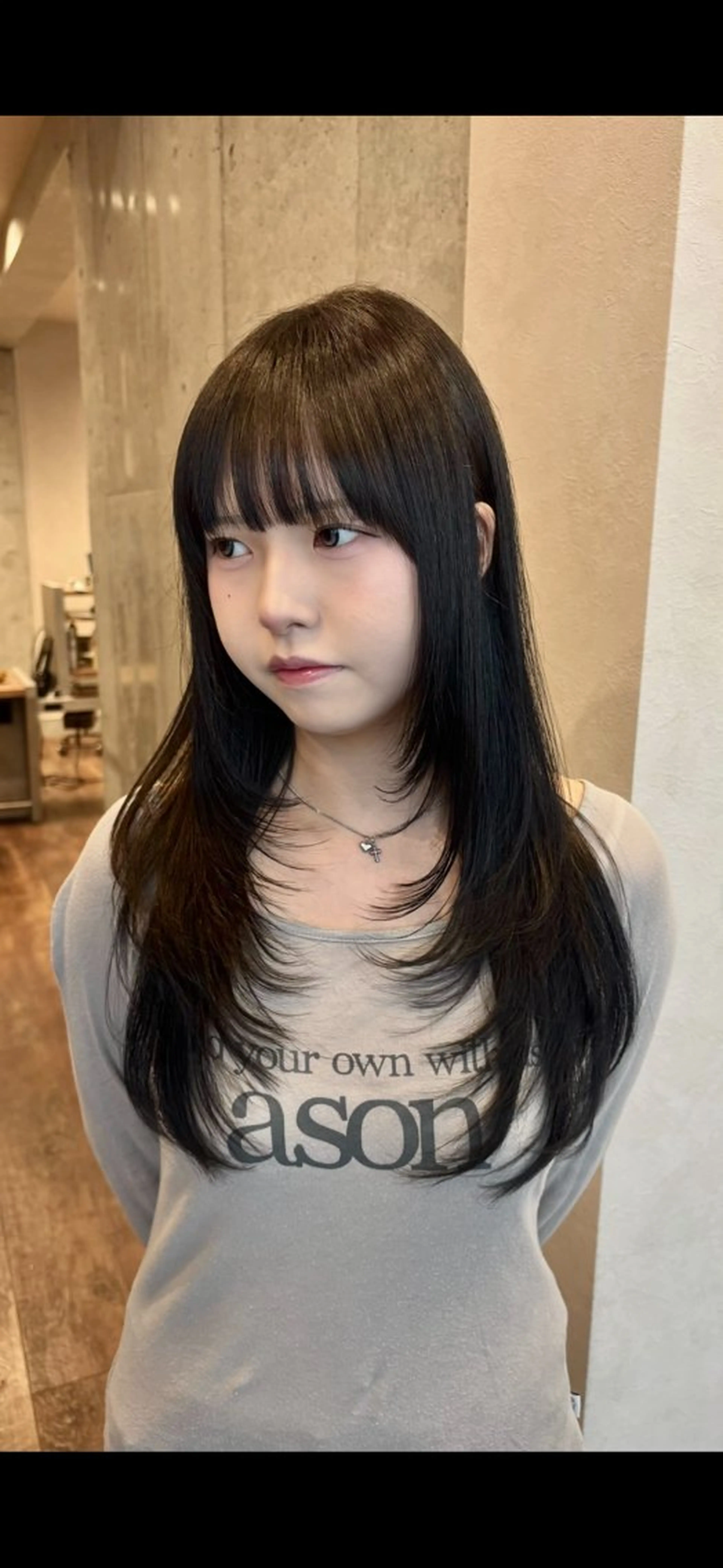 ロング カラー カット ヘアカラー トリートメント りお/艶カラ ー/レイヤーカットのヘアスタイル