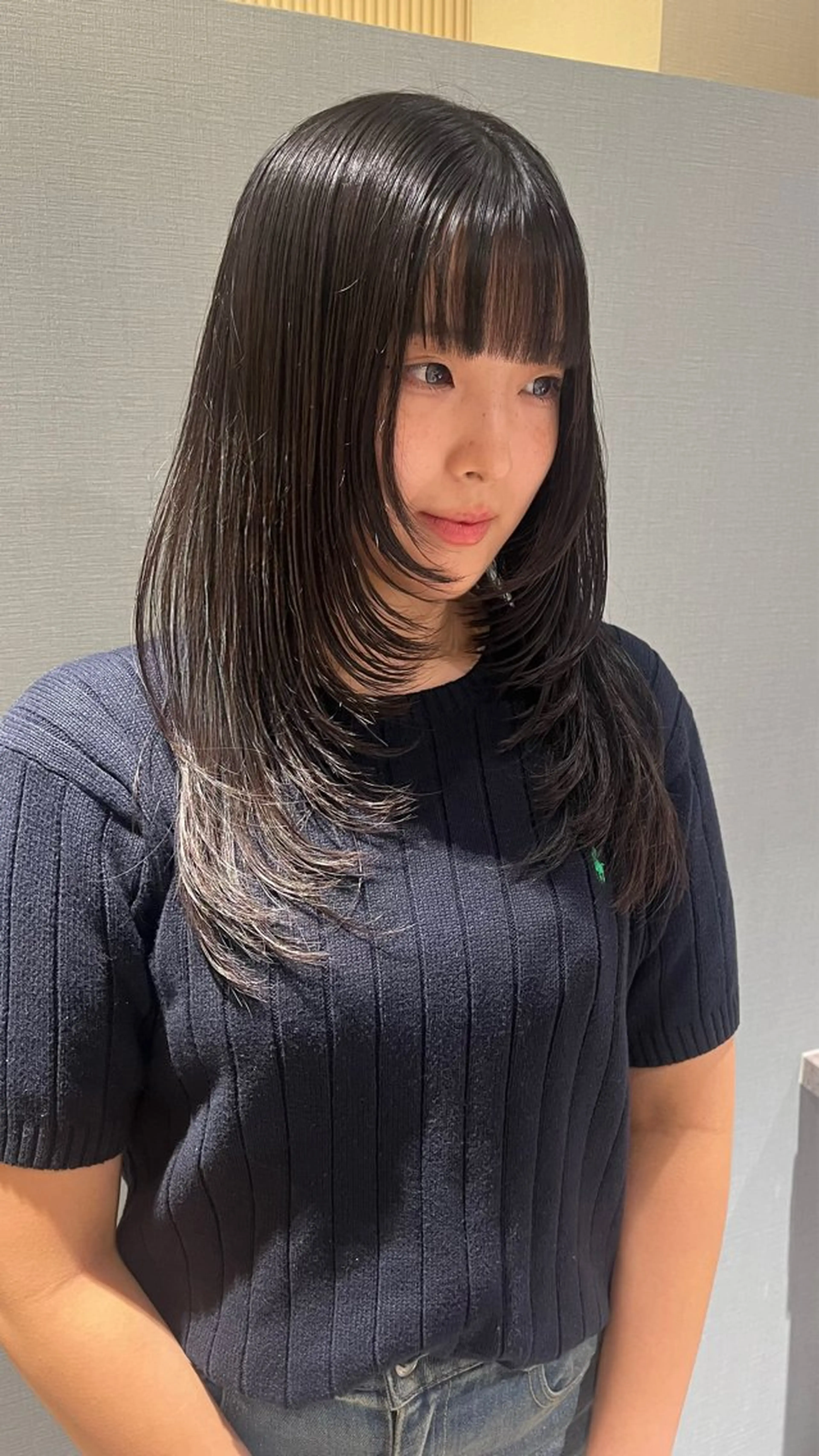 ロング 顔周りカット レイヤーカット 長沼ゆうか /レイヤーカットのヘアスタイル