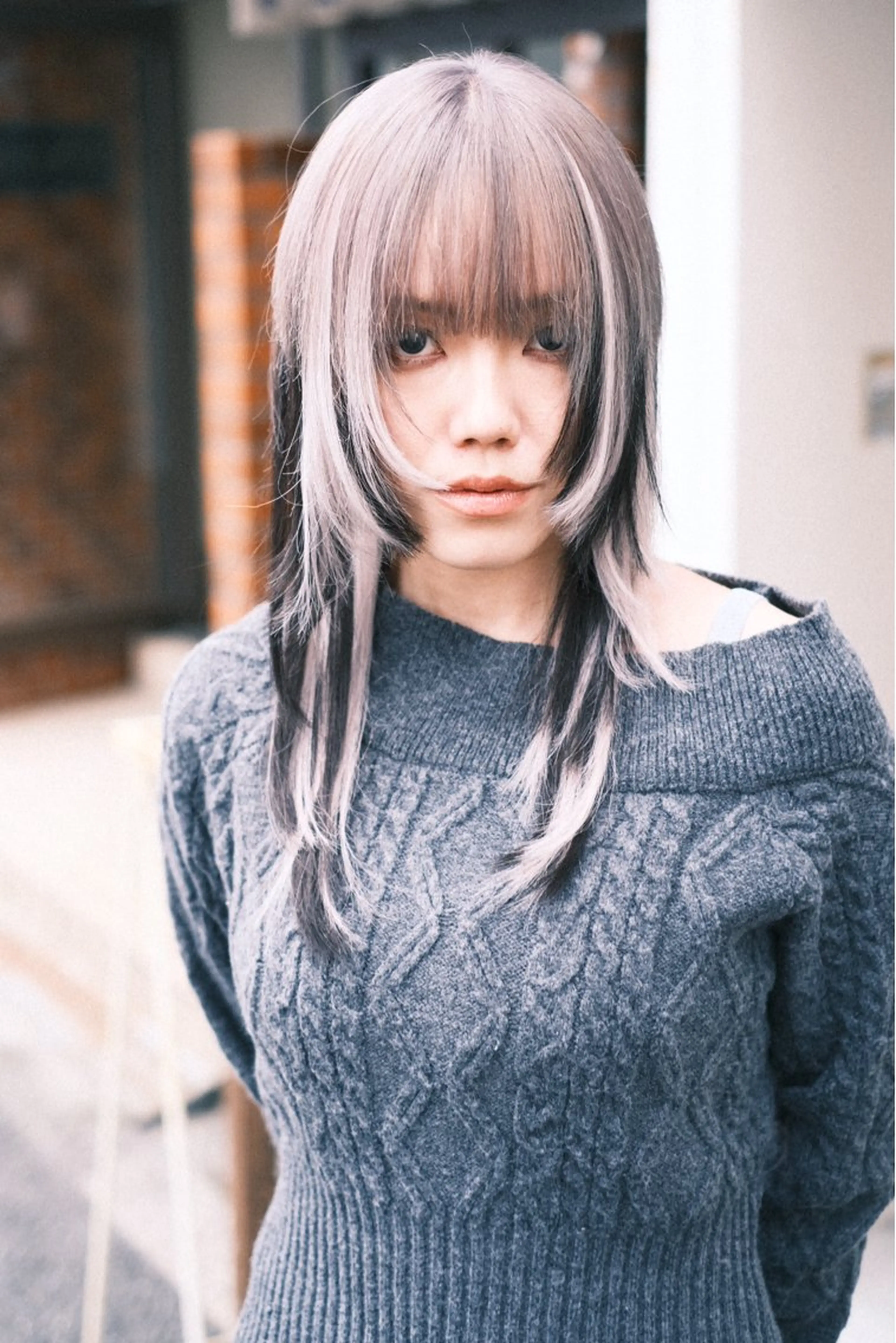 セミロング カラー ヘアアレンジ ヘアカラー エクステ 個性爆弾💣 ダブルカラー/ゆかのヘアスタイル