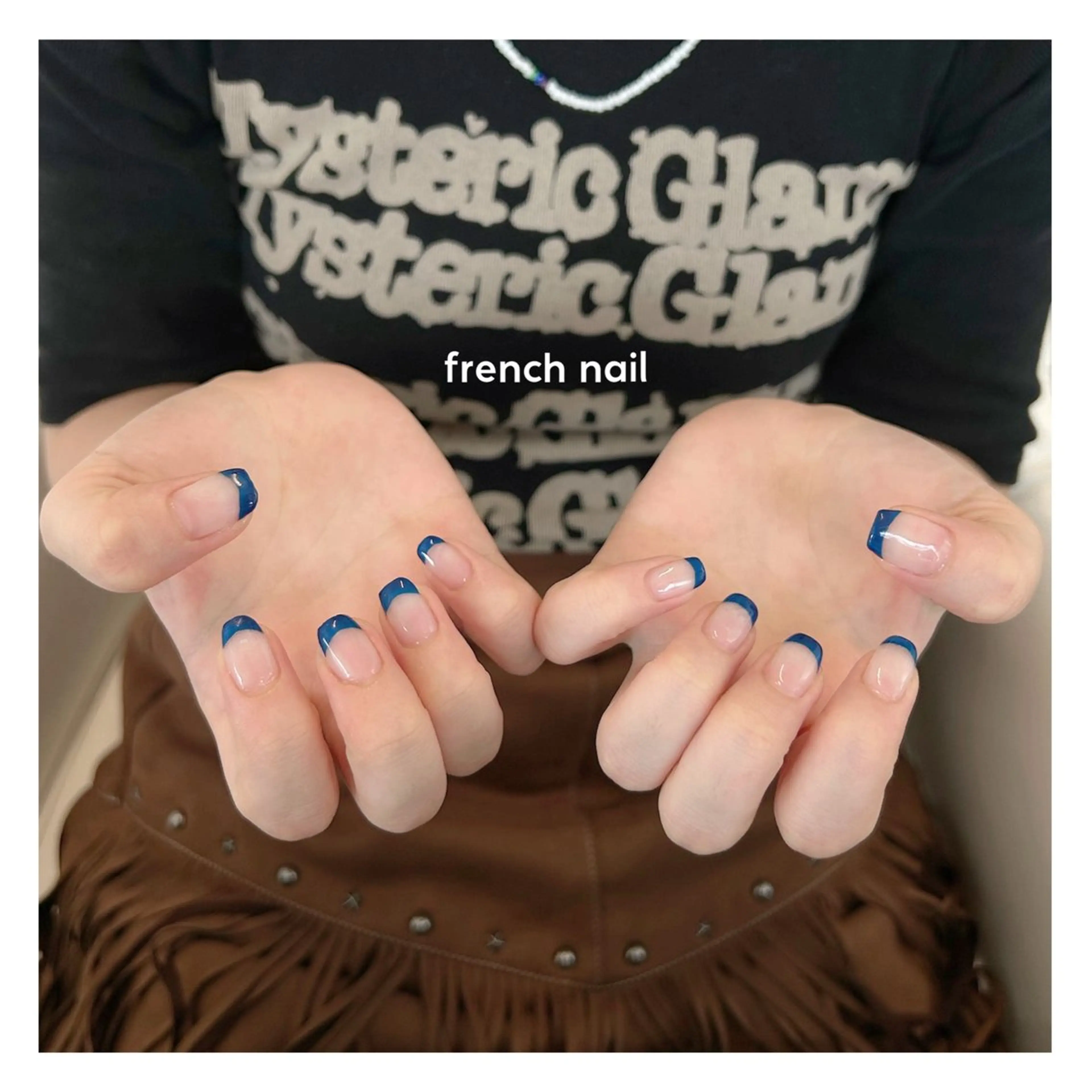ネイル ブルー フレンチネイル ⭐︎ seira ⭐︎のマツエク・マツパデザイン