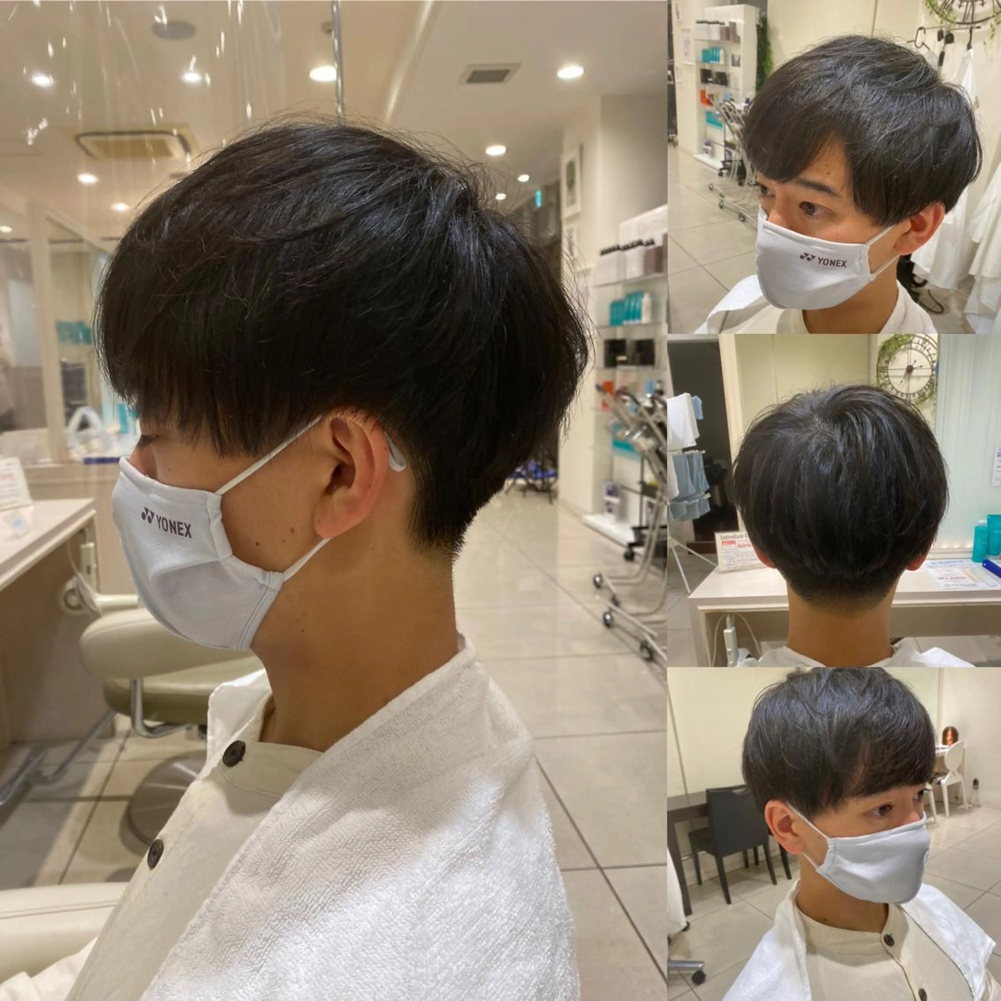 ショート メンズ ツーブロック 刈り上げ 白髪ぼかしデザイン ハイライト/宮本純登のヘアスタイル