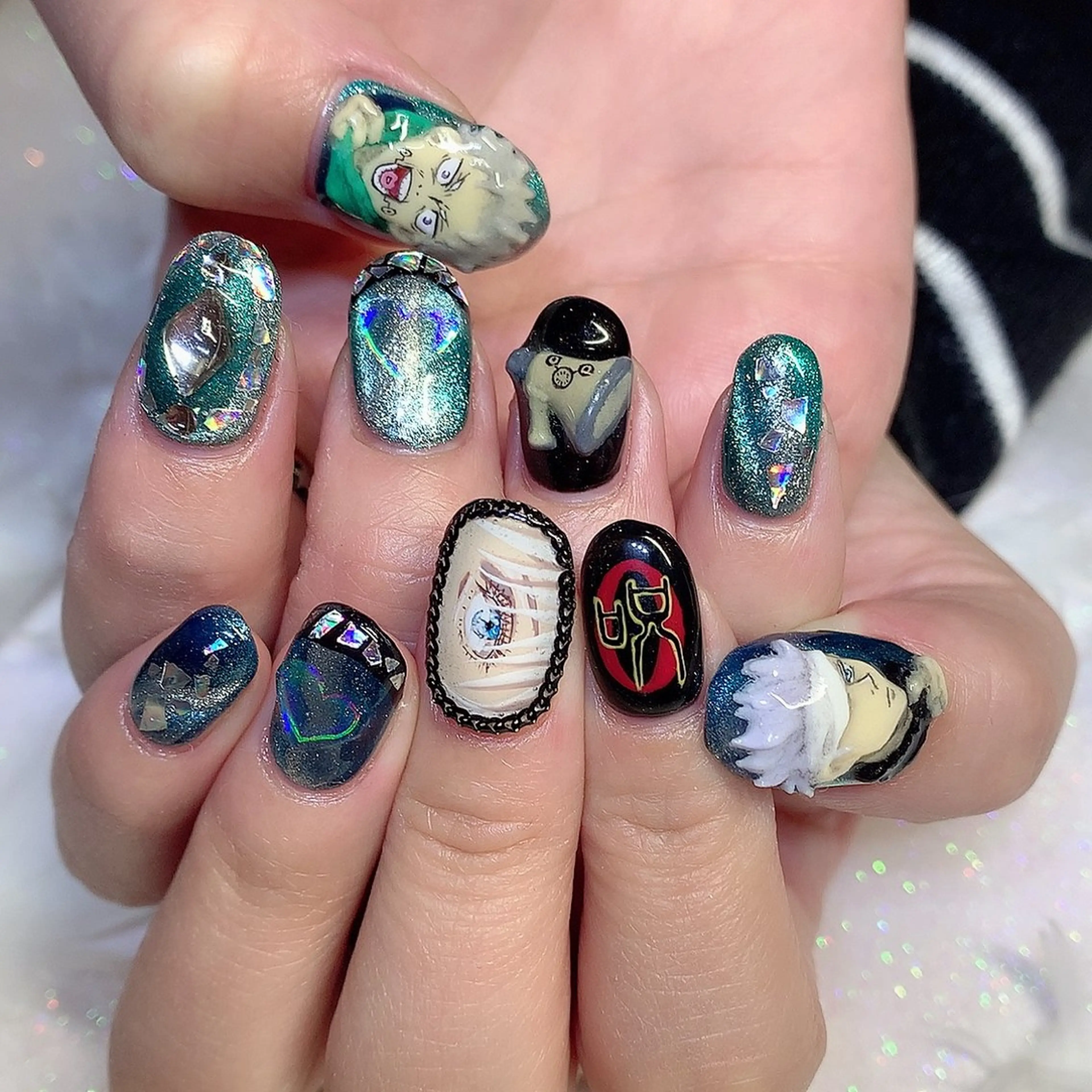 ネイル アートネイル キラキラネイル 韓国ネイル 持ち込み ストーンネイル 3Dアートネイル💗 都築レナのネイルデザイン