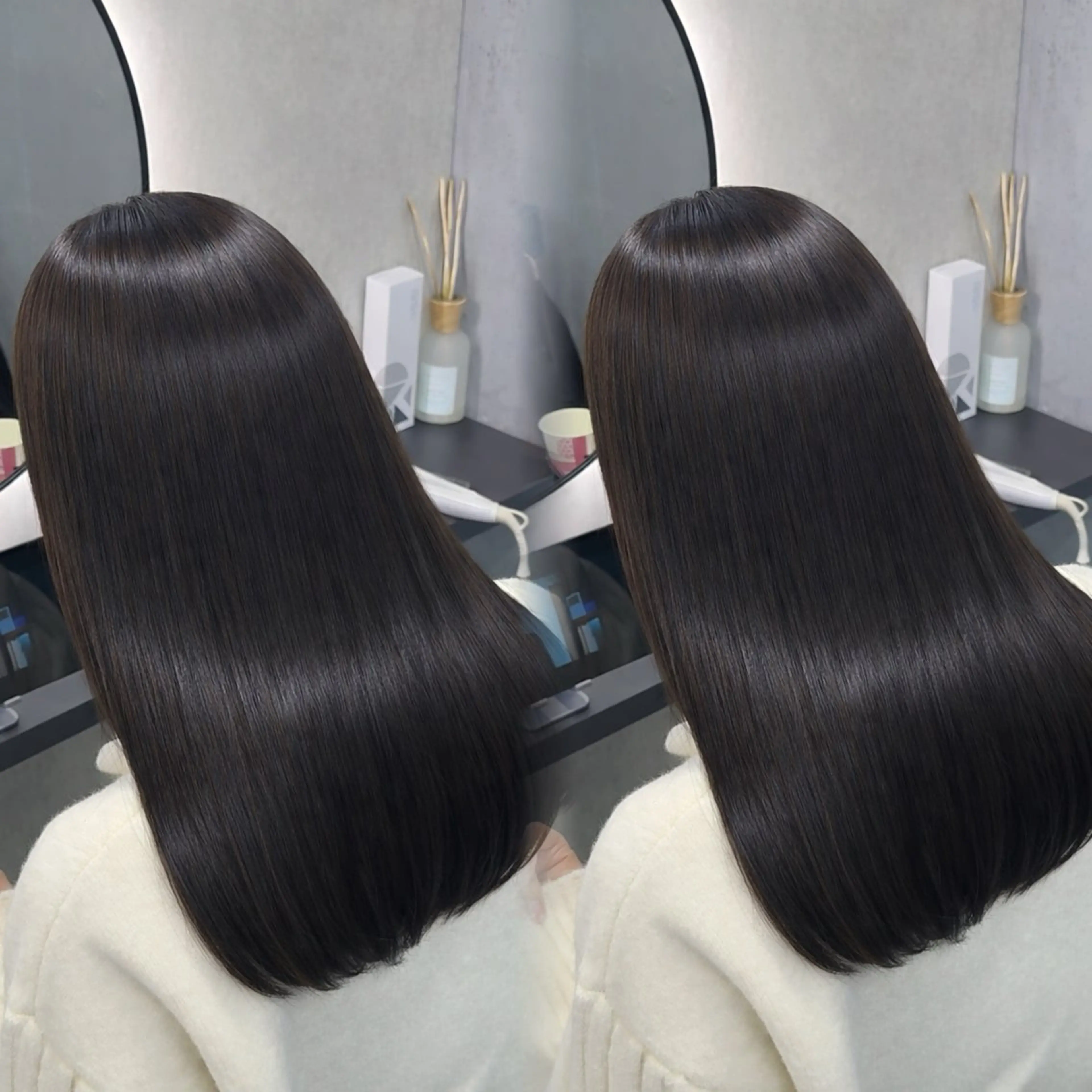 セミロング カラー ヘアアレンジ カット ヘアカラー 縮毛矯正 トリートメント 新宿 /髪質改善/ 縮毛矯正/ヒュウガのヘアスタイル