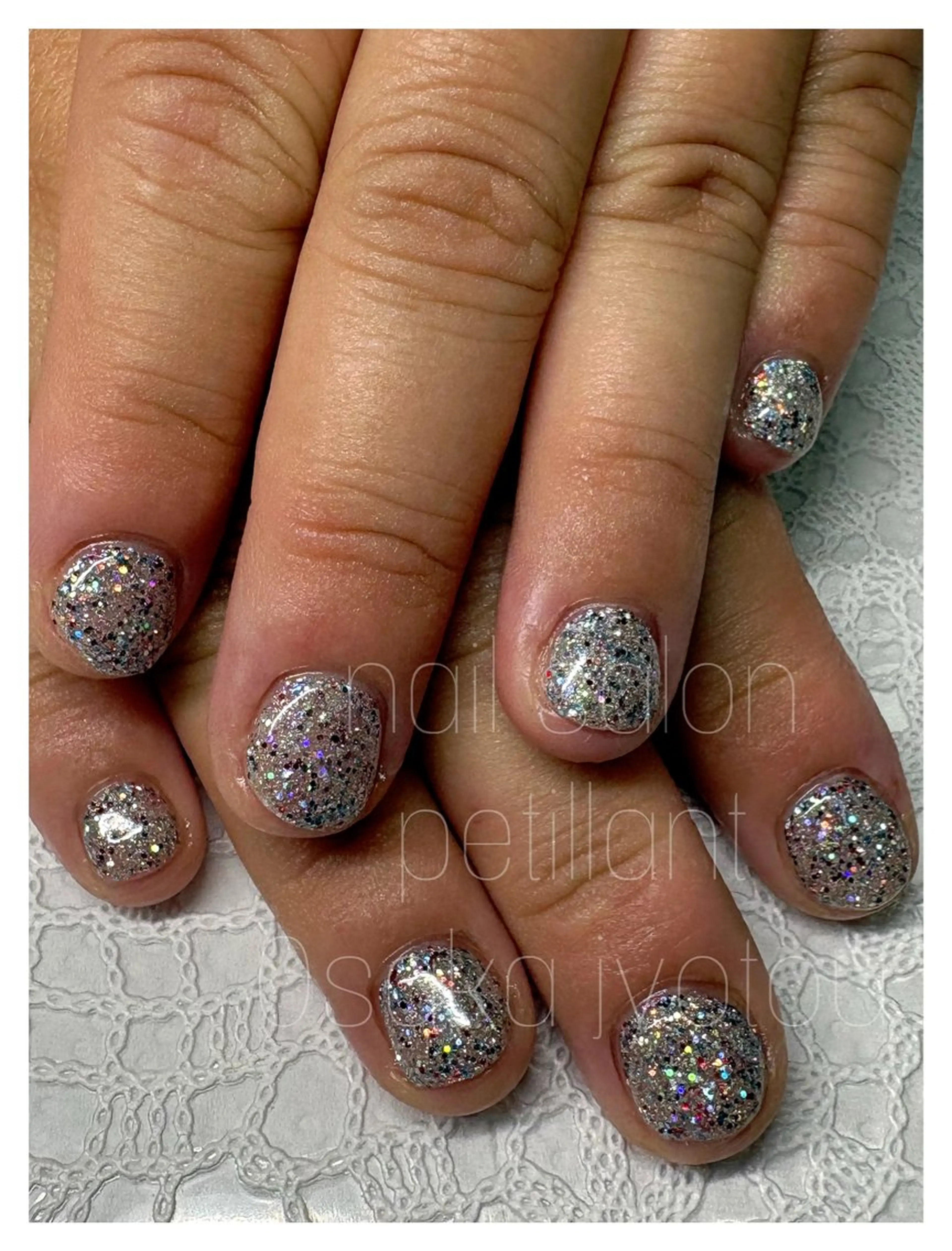 ネイル ラメ(グリッター) ショートネイル 冬ネイル クリスマス nail salon petillantのネイルデザイン