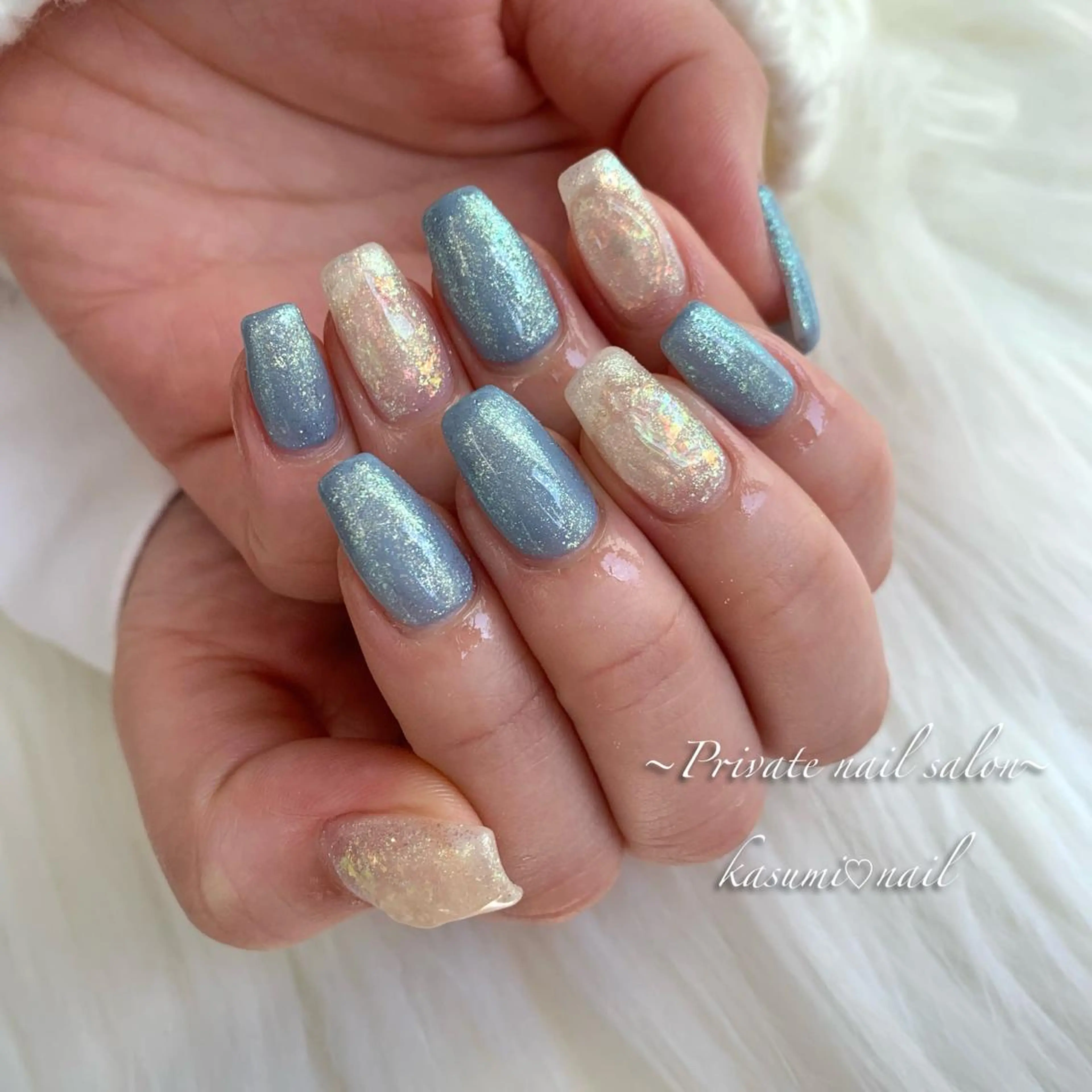 ネイル アートネイル ラメ(グリッター) マグネットネイル ミラーネイル 持ち込み KASUMI♡ Nailのネイルデザイン