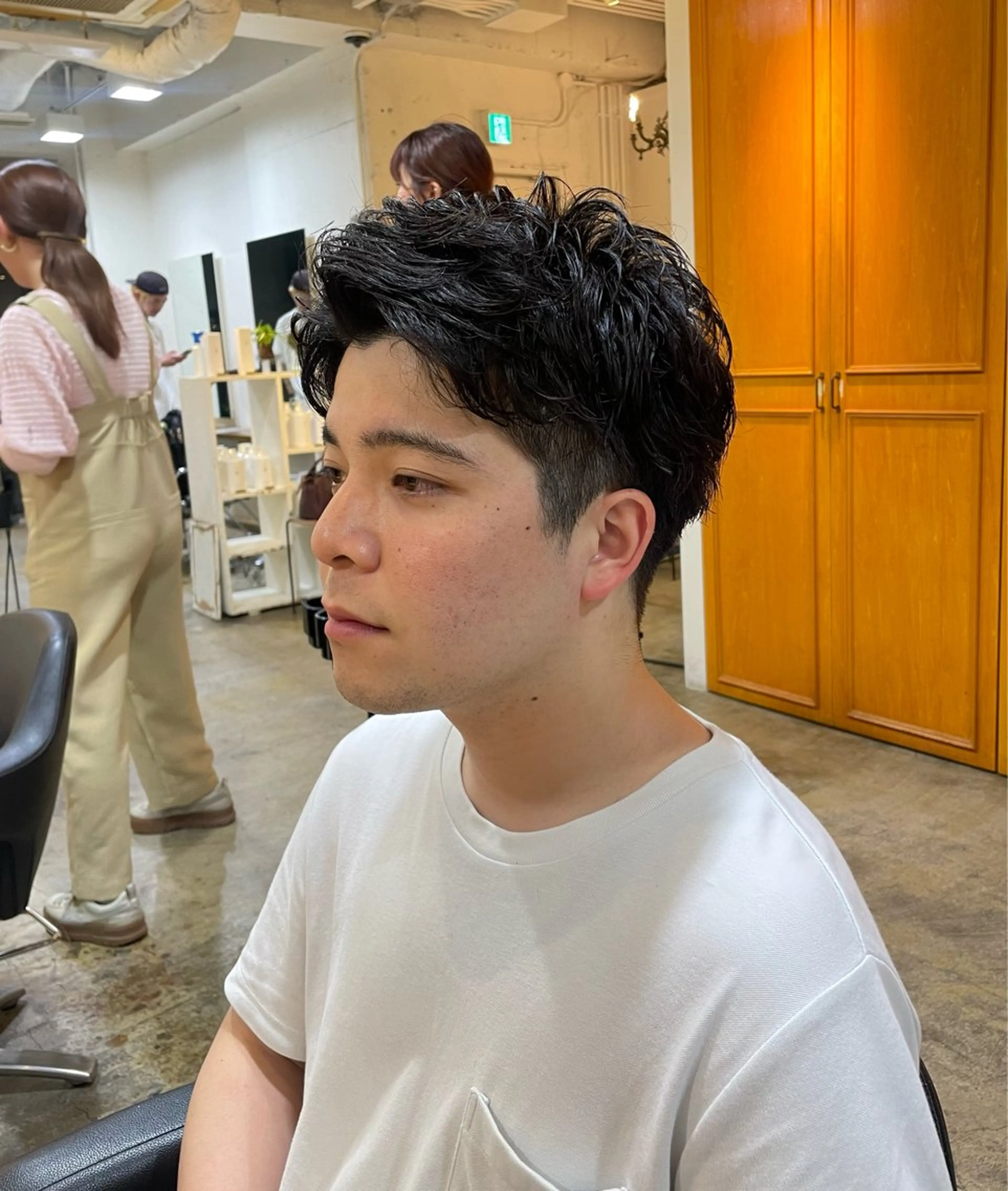 ショート パーマ メンズ 韓国ヘア/wカラー レイヤー/RIN🎀のヘアスタイル