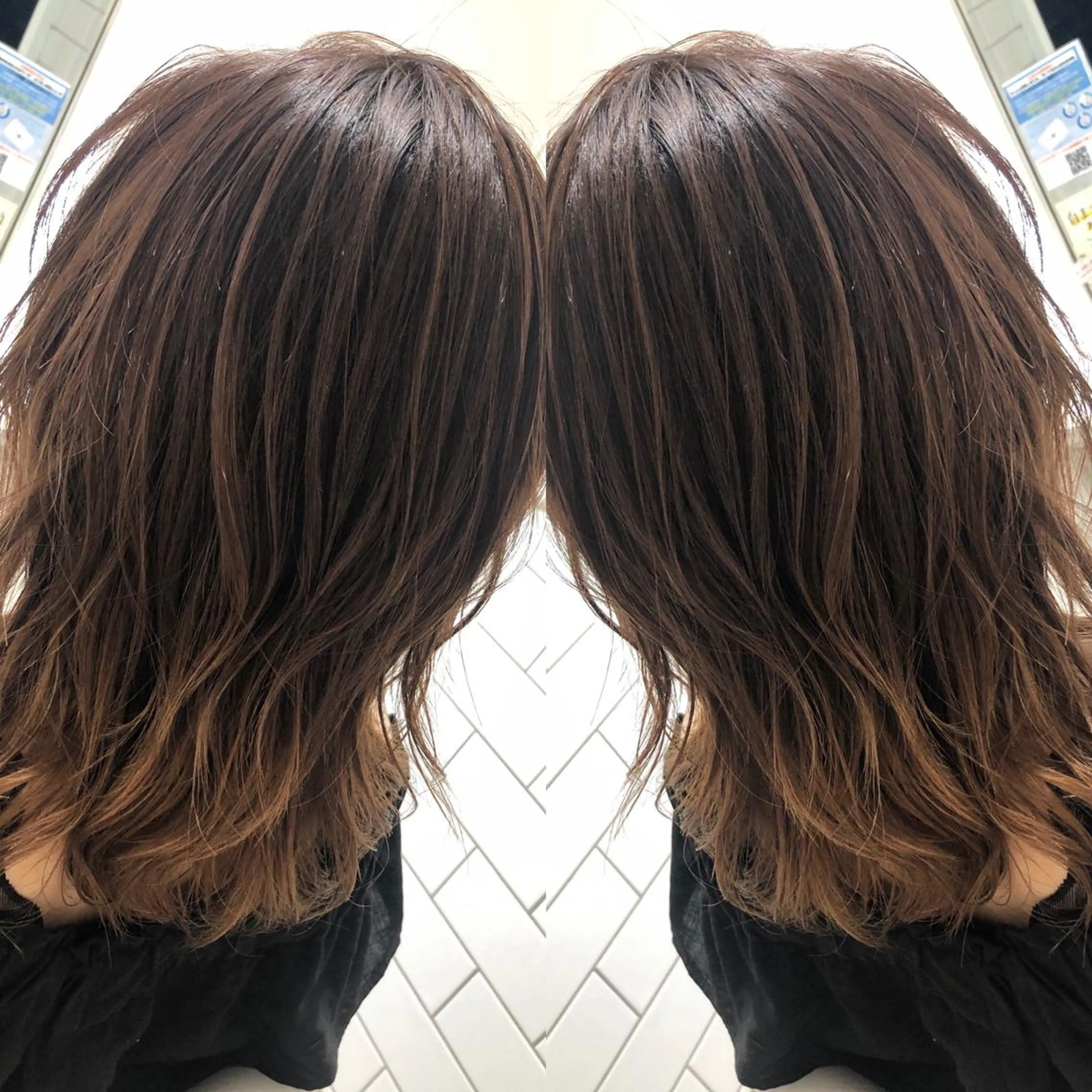 ミディアム カット ヘアカラー トリートメント 【大人髪】men's パーマ/潤艶髪のヘアスタイル