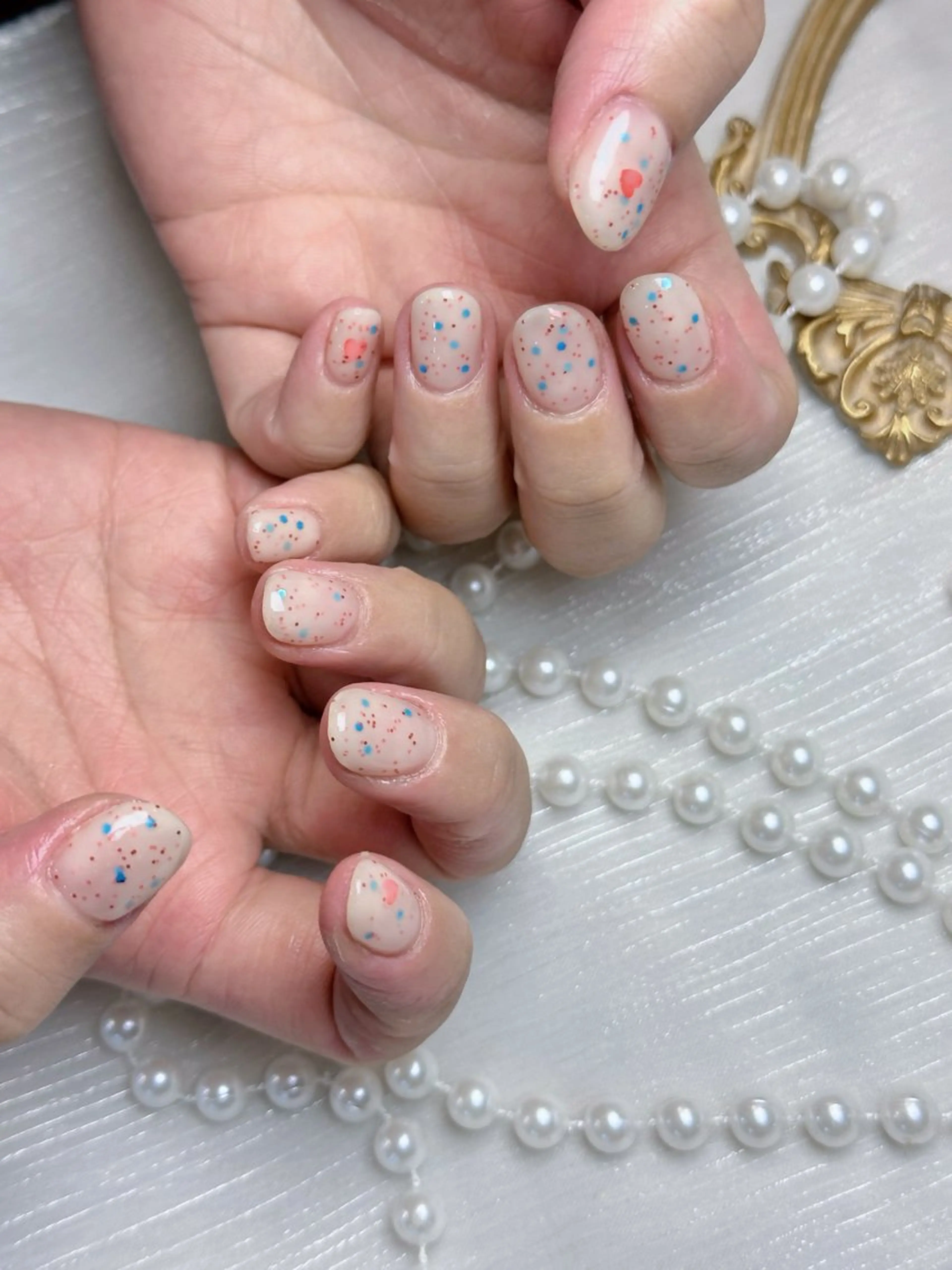 ネイル アートネイル フットネイル ジェルネイル ハート マグネットネイル babarla Nailのネイルデザイン