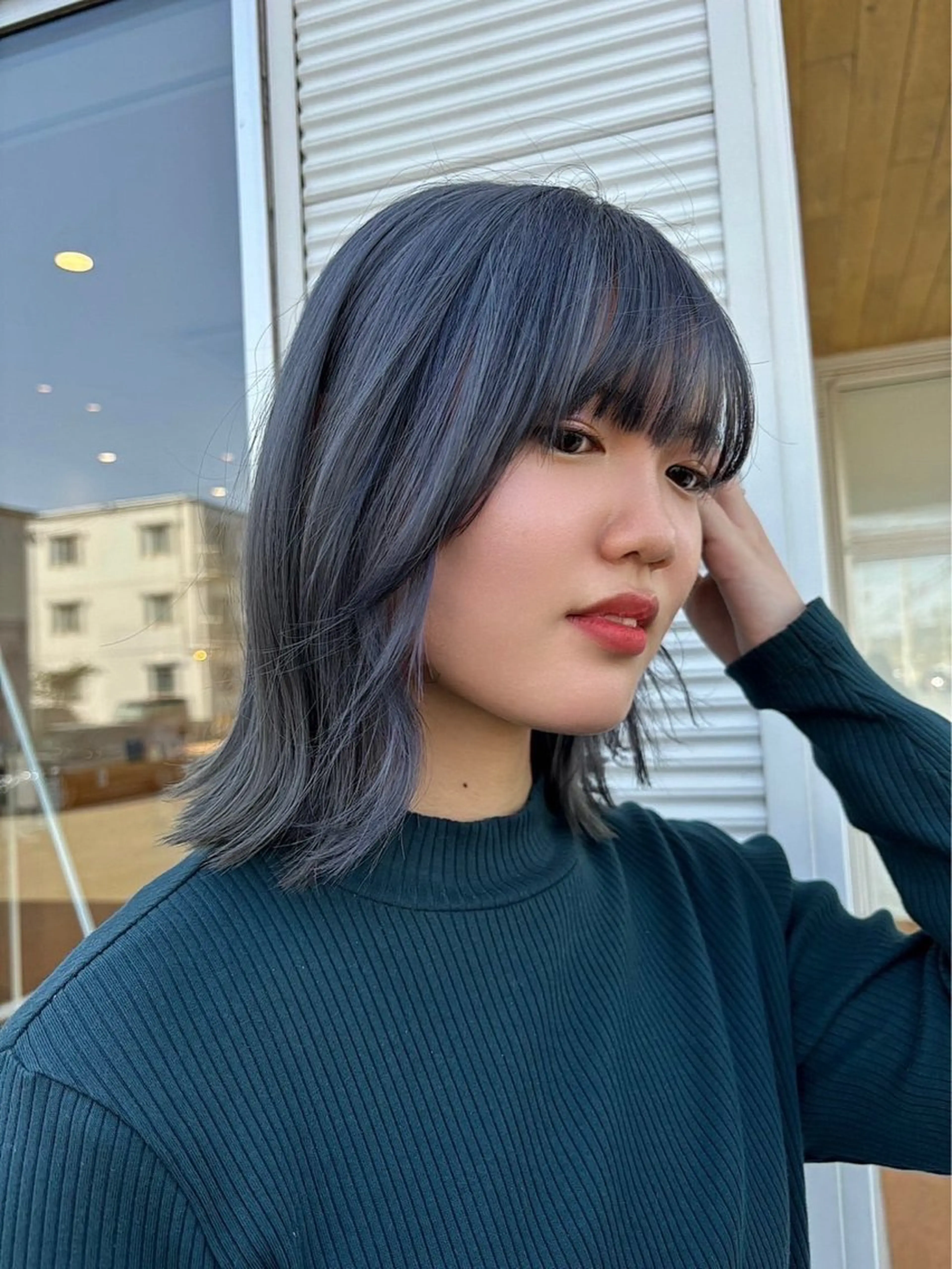 カラー ブルーカラー ブルーラベンダー ラベンダーカラー 梶原 美保のヘアスタイル