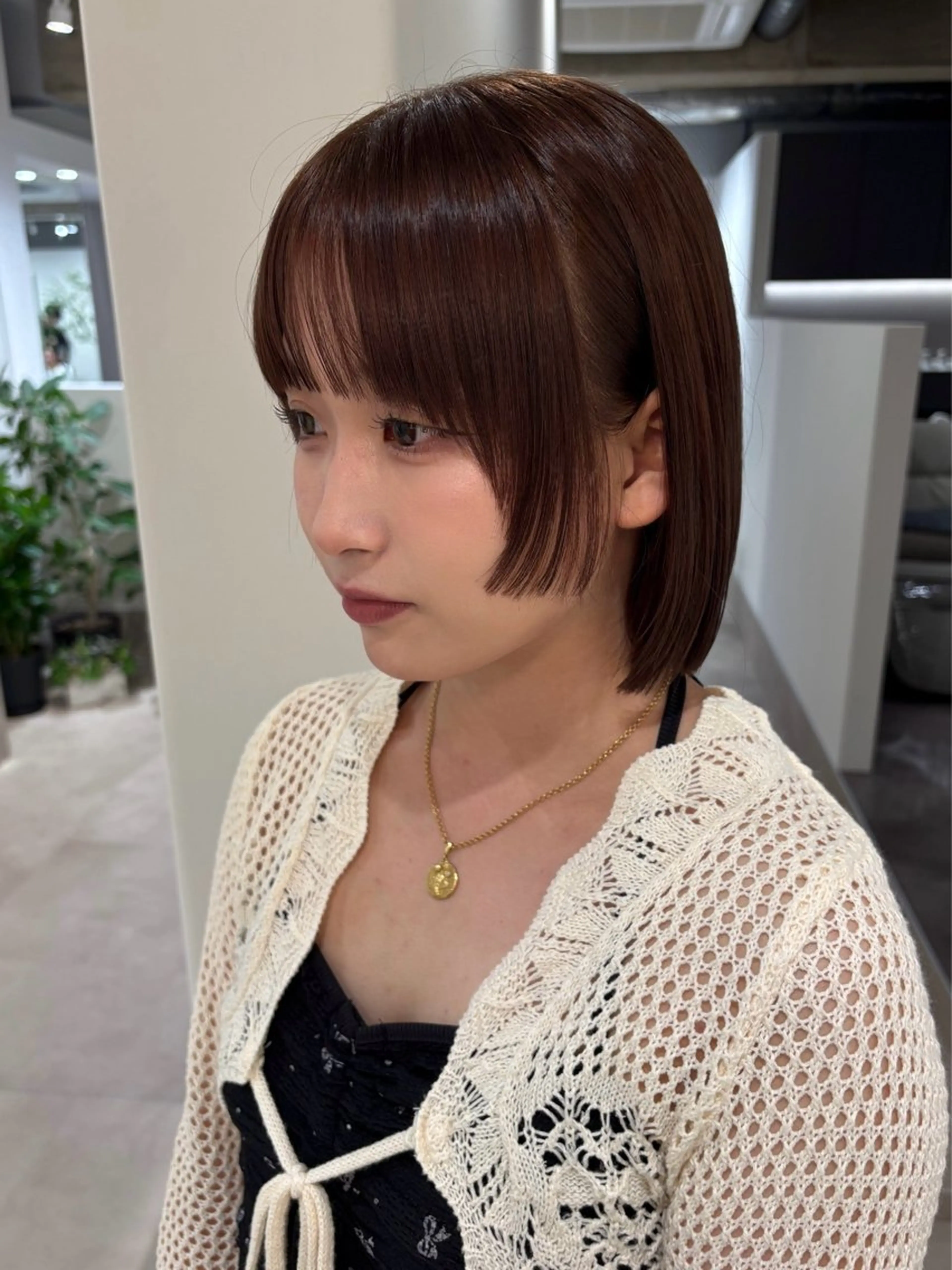 ミディアム カラー ベージュカラー 姫カット レイヤーカット カット ヘアカラー トリートメント 艶髪縮毛矯正/レ イヤー/atsumiのヘアスタイル