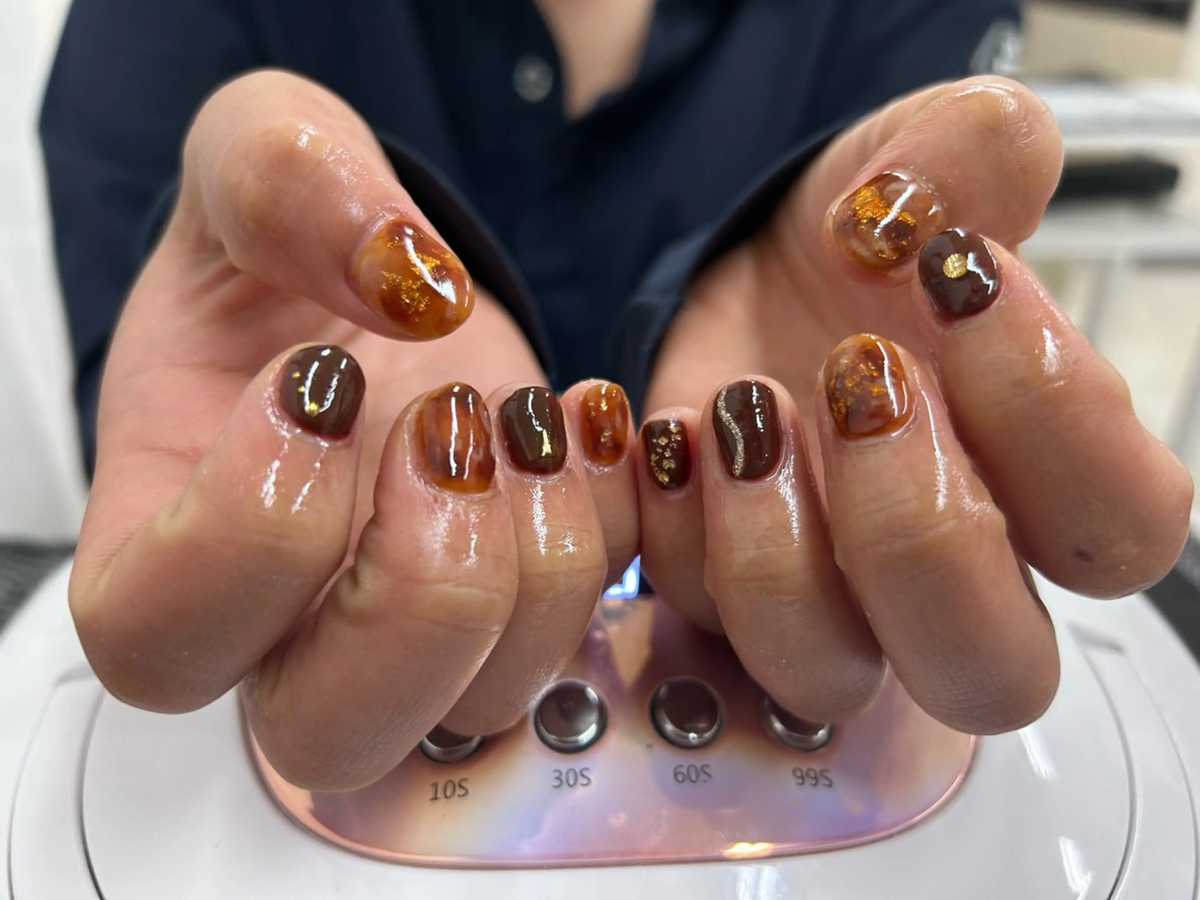 ネイル べっ甲ネイル Sunflower beautyのネイルデザイン